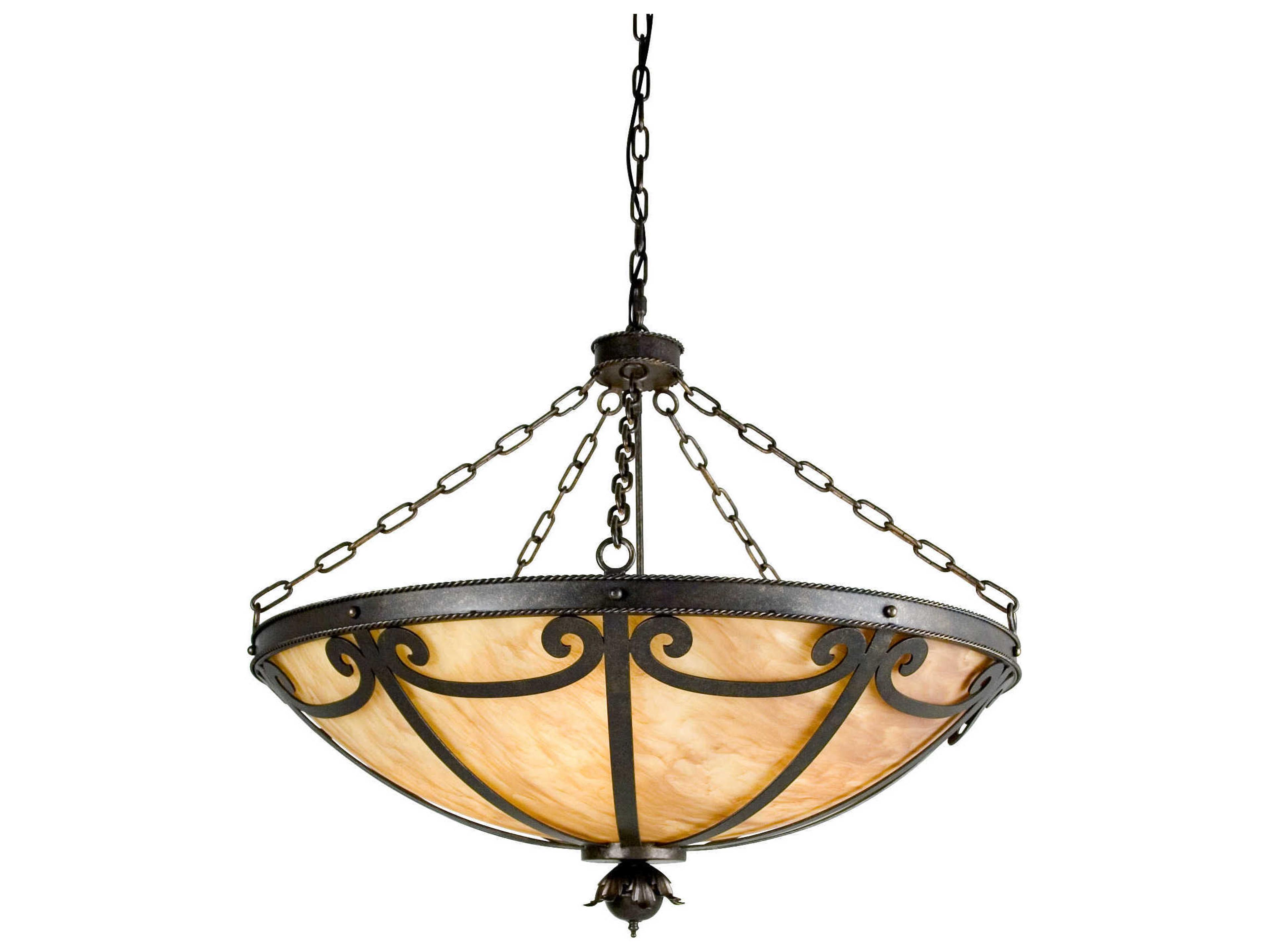 Meyda Carousel 5-Light Golden Bronze Brown Bowl Pendant