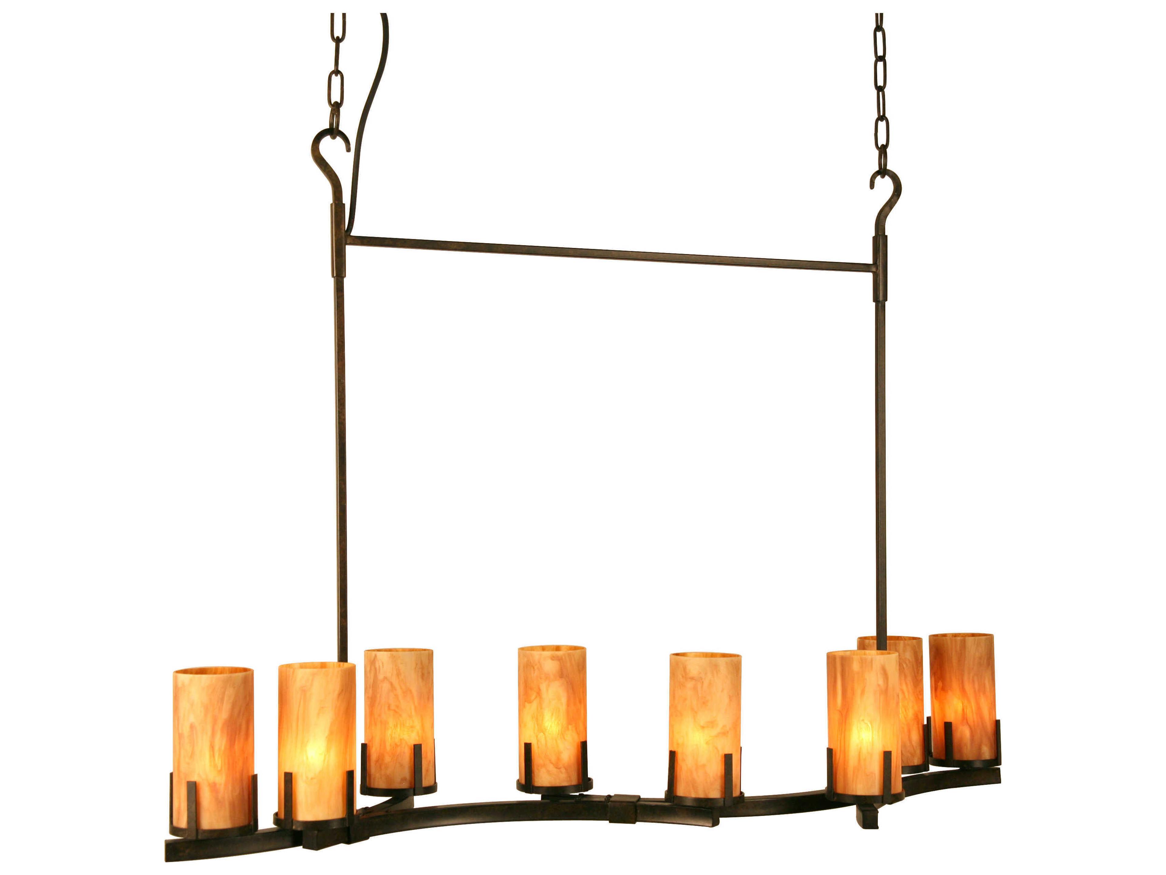 Meyda Cero 8-Light Coffee Bean Brown Cylinder Island Pendant