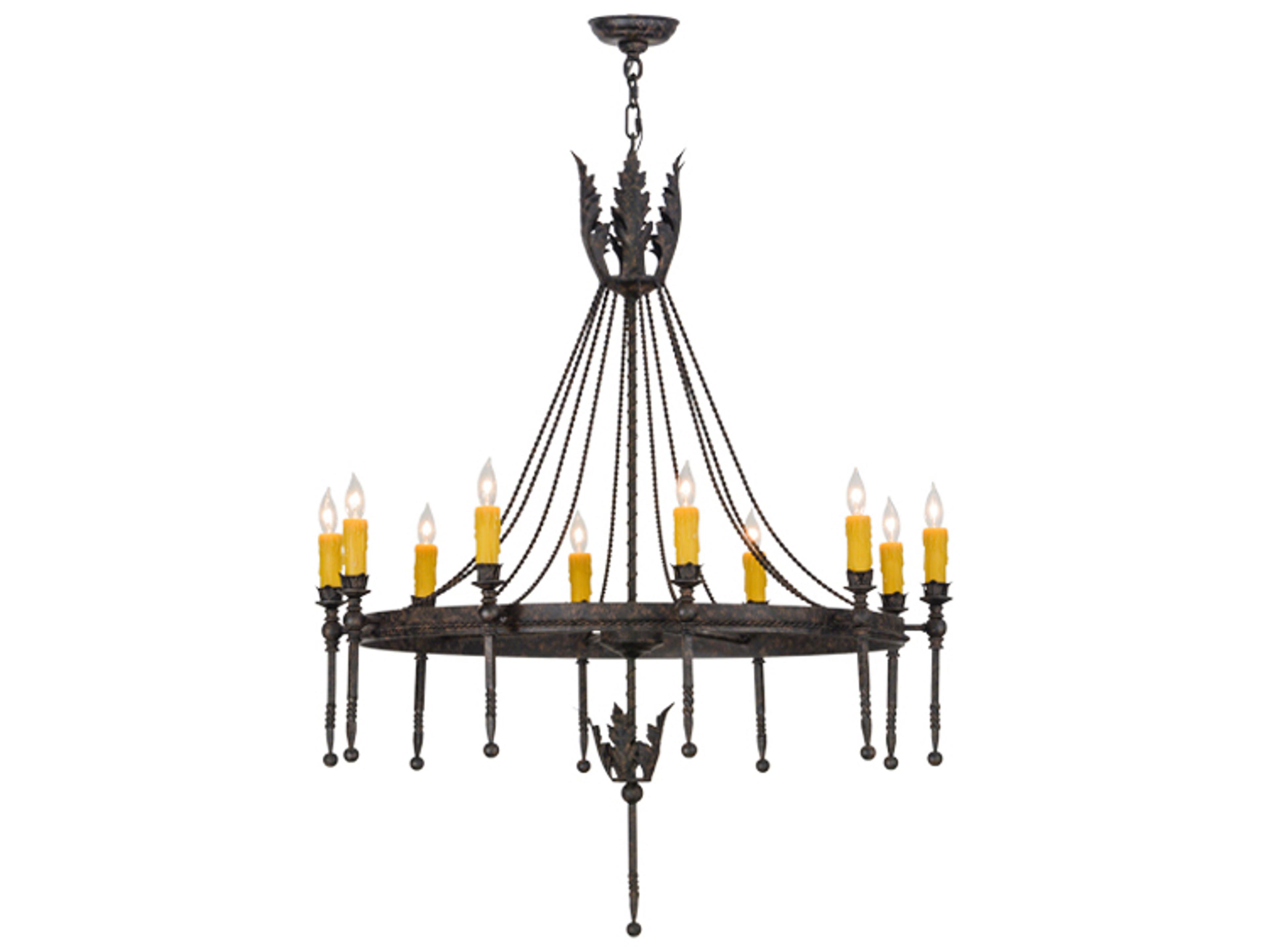Meyda Amaury 10-Light Black Glass Candelabra Chandelier