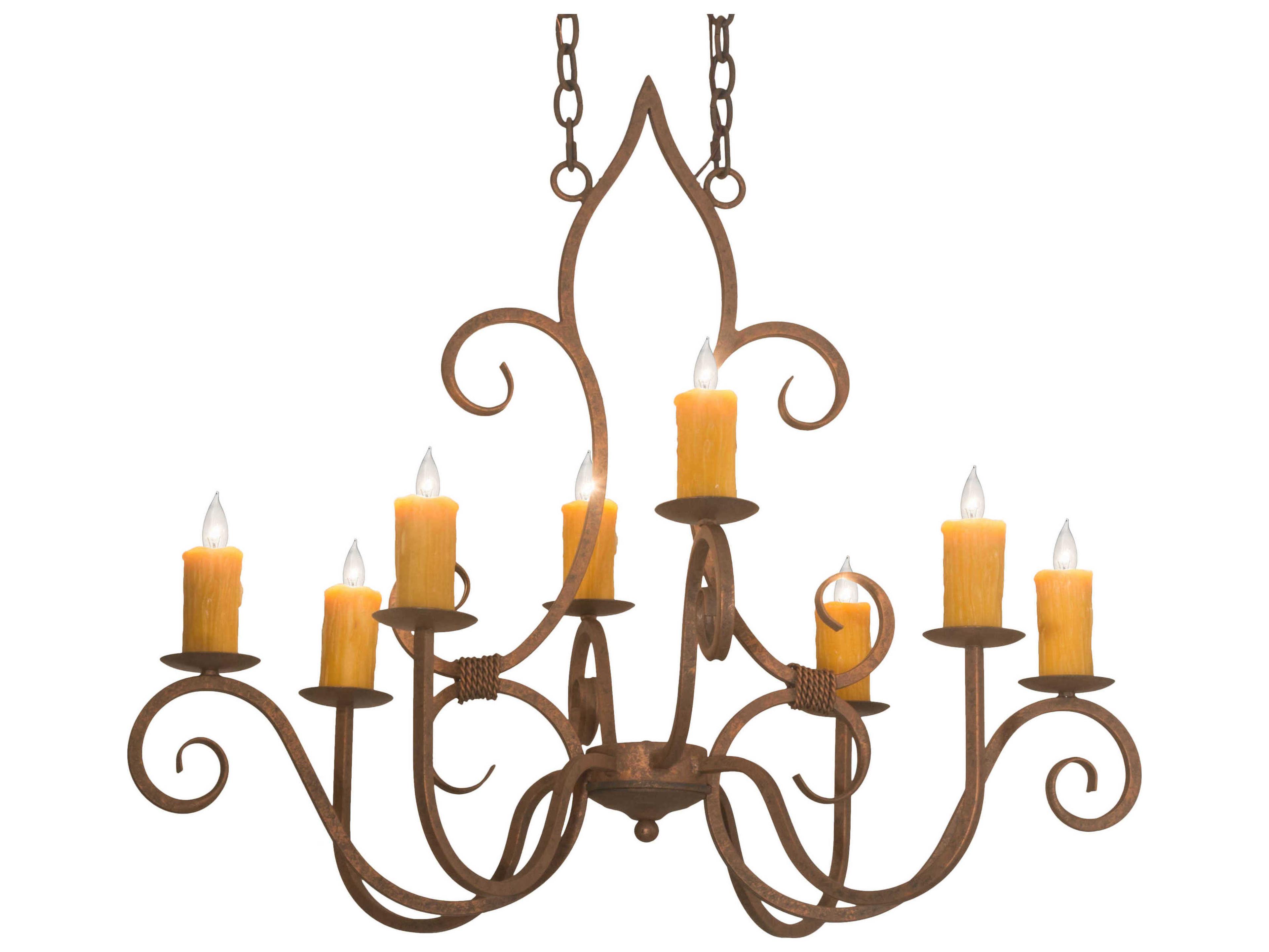 Meyda Clifton 8-Light Brown Candelabra Chandelier