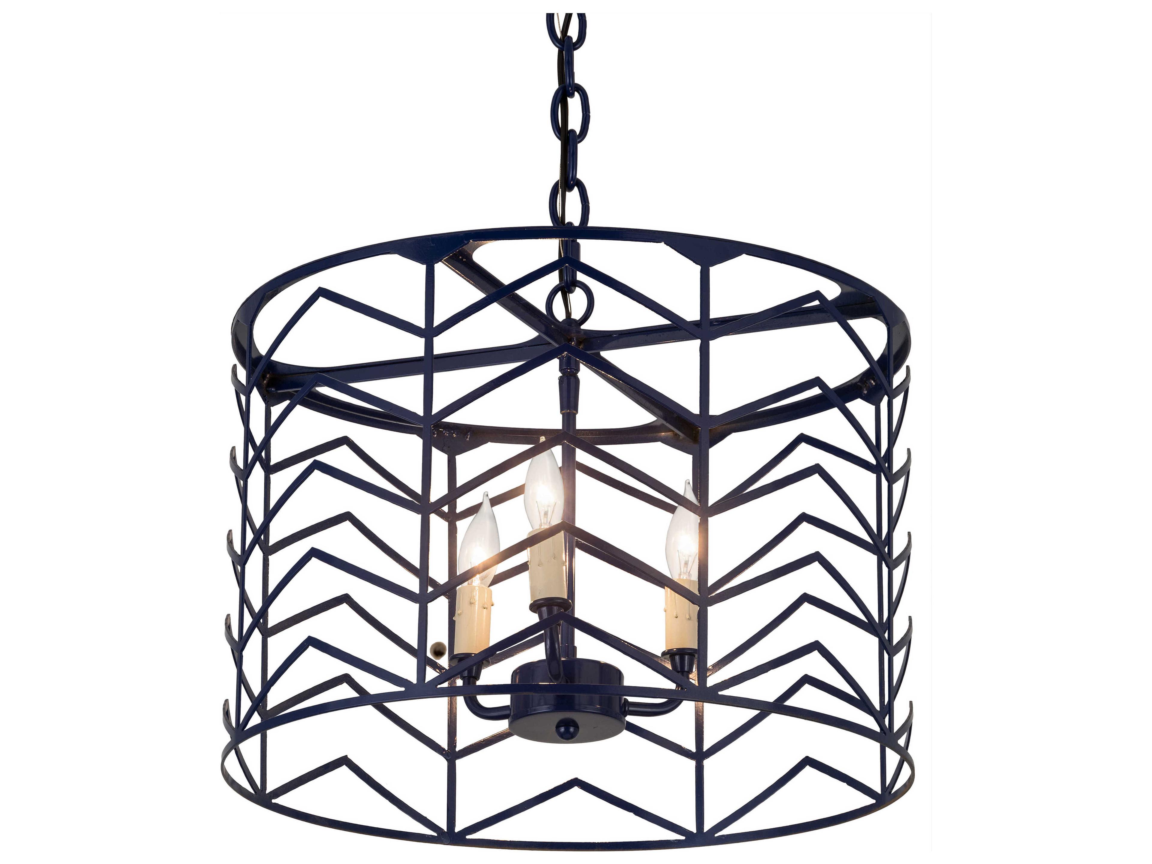 Meyda Cilindro 3-Light Blue Glass Candelabra Chandelier