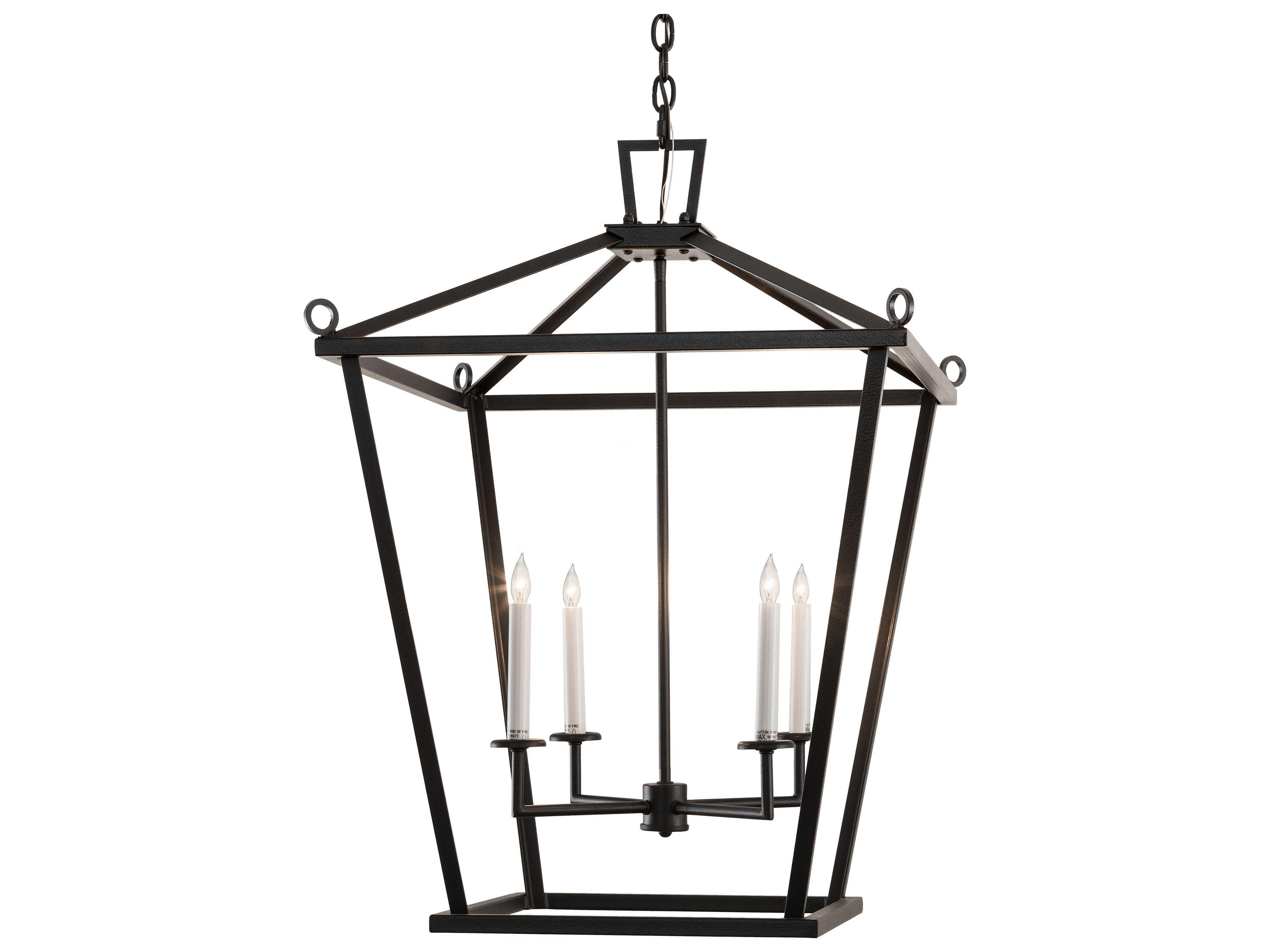 Meyda Kitzi 4-Light Black Glass Candelabra Chandelier