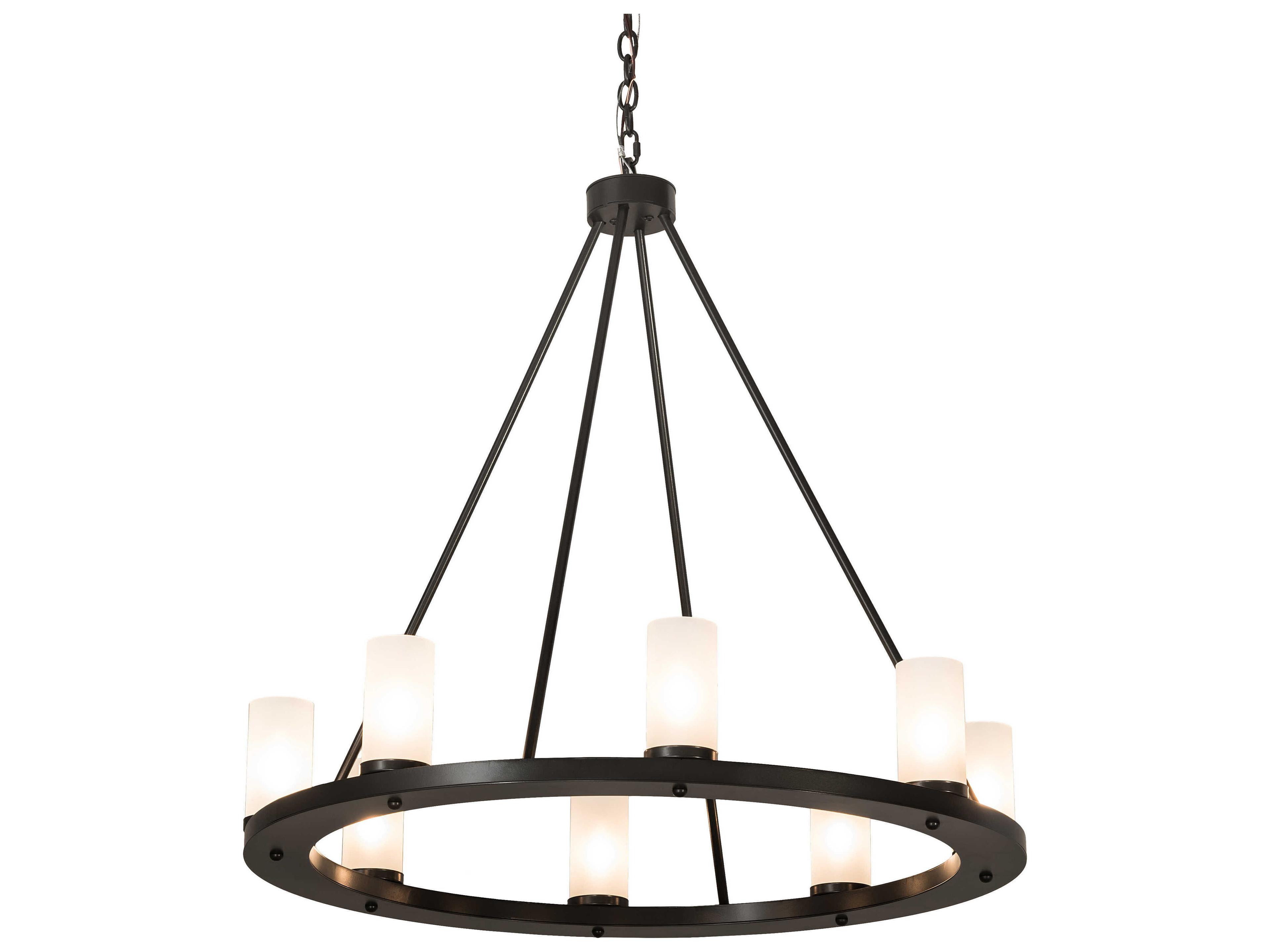 Meyda Loxley 8-Light Bronze Cylinder Round Chandelier