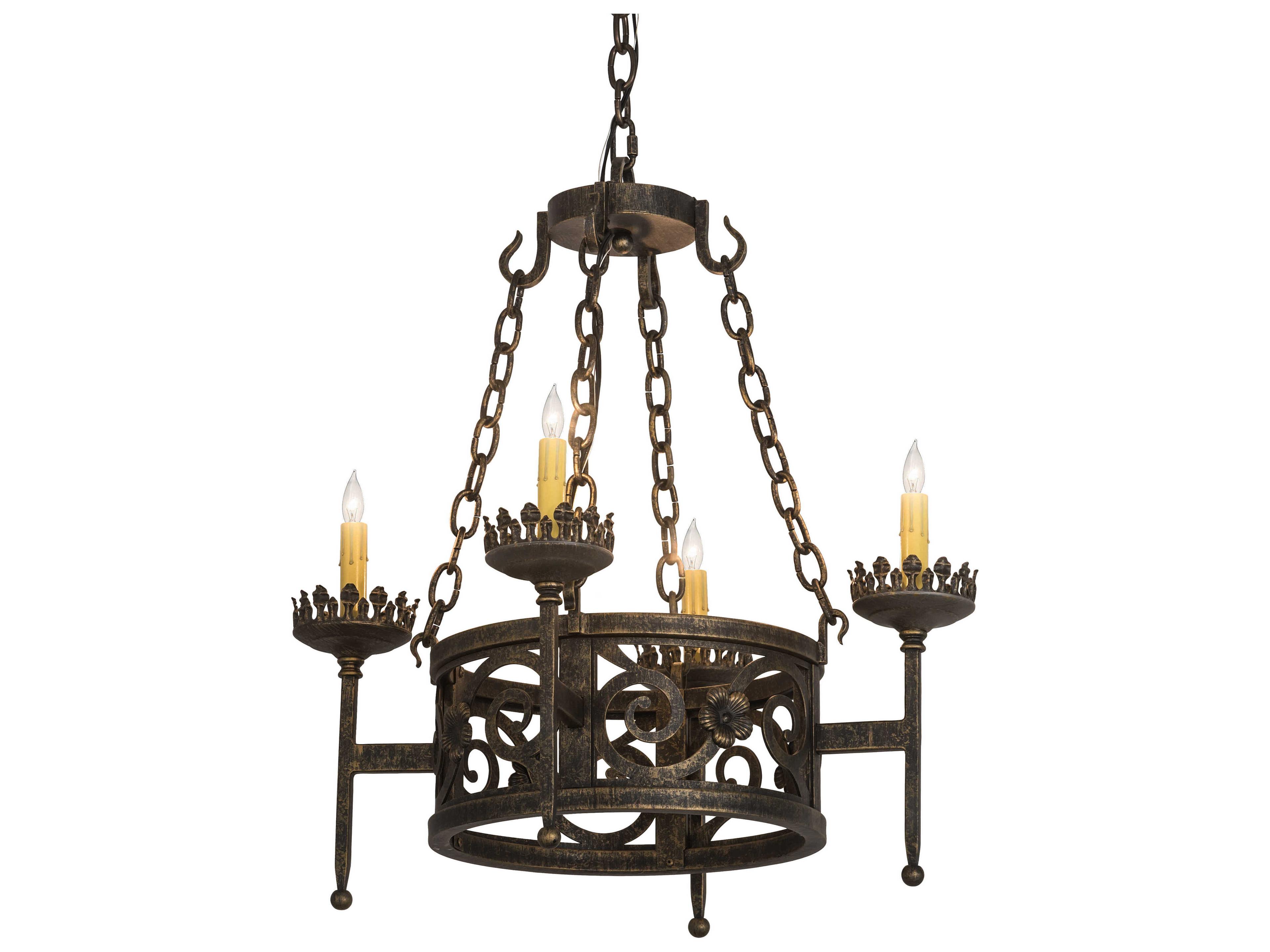 Meyda Majella 4-Light Bronze Candelabra Chandelier