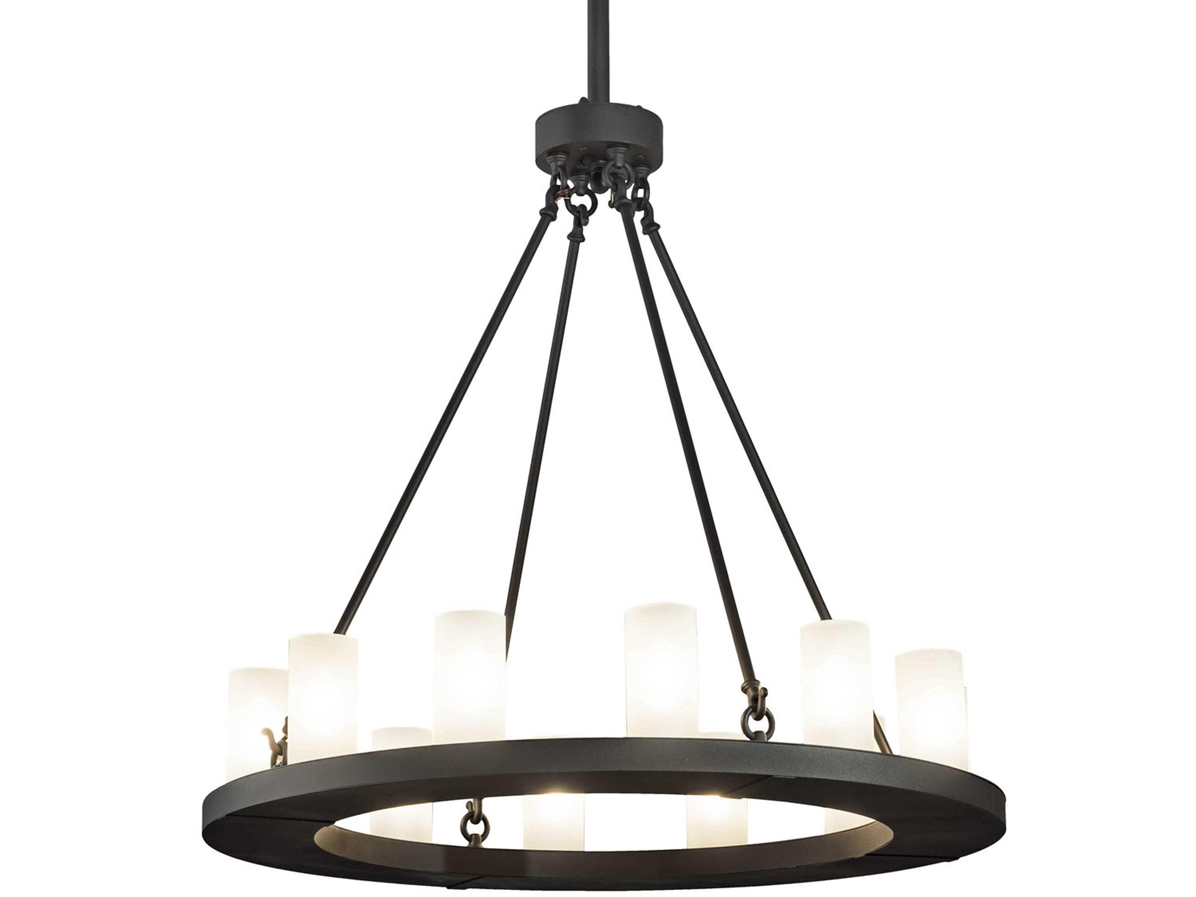 Meyda Loxley 12-Light Black Cylinder Chandelier