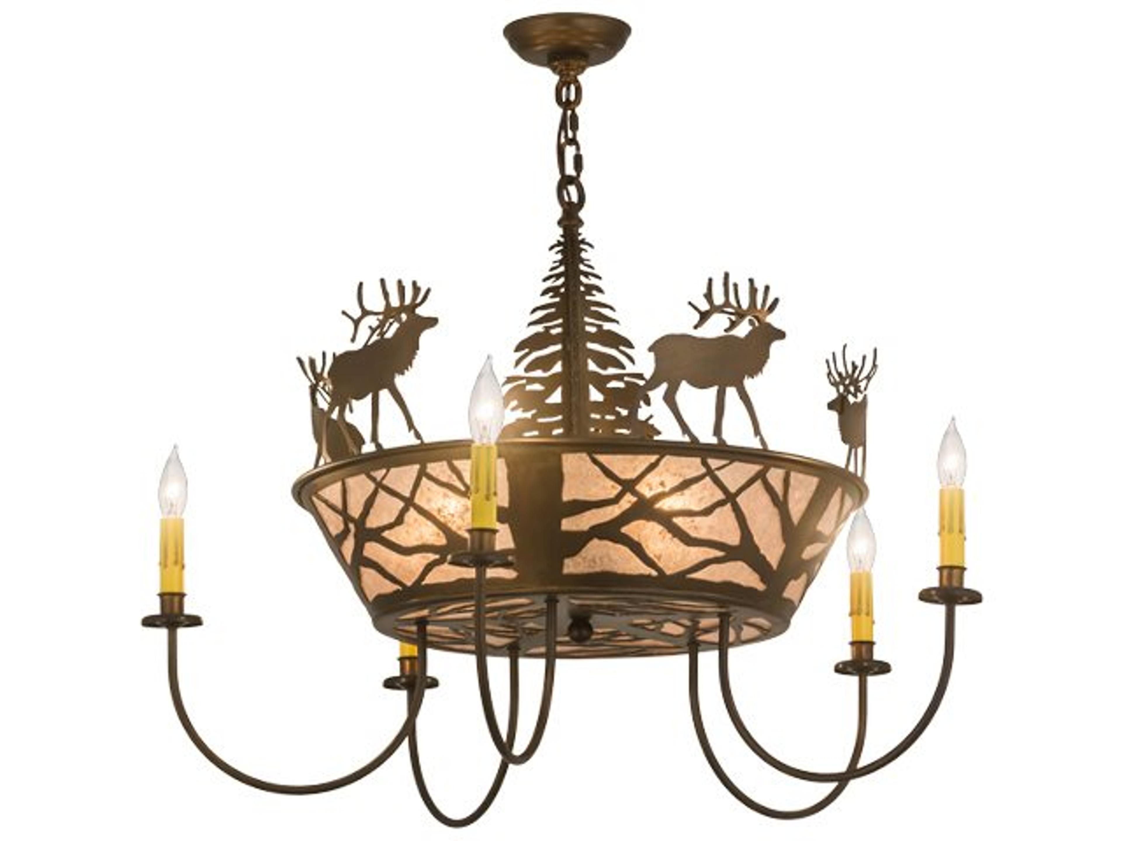 Meyda 3 5 Copper Glass Candelabra Chandelier