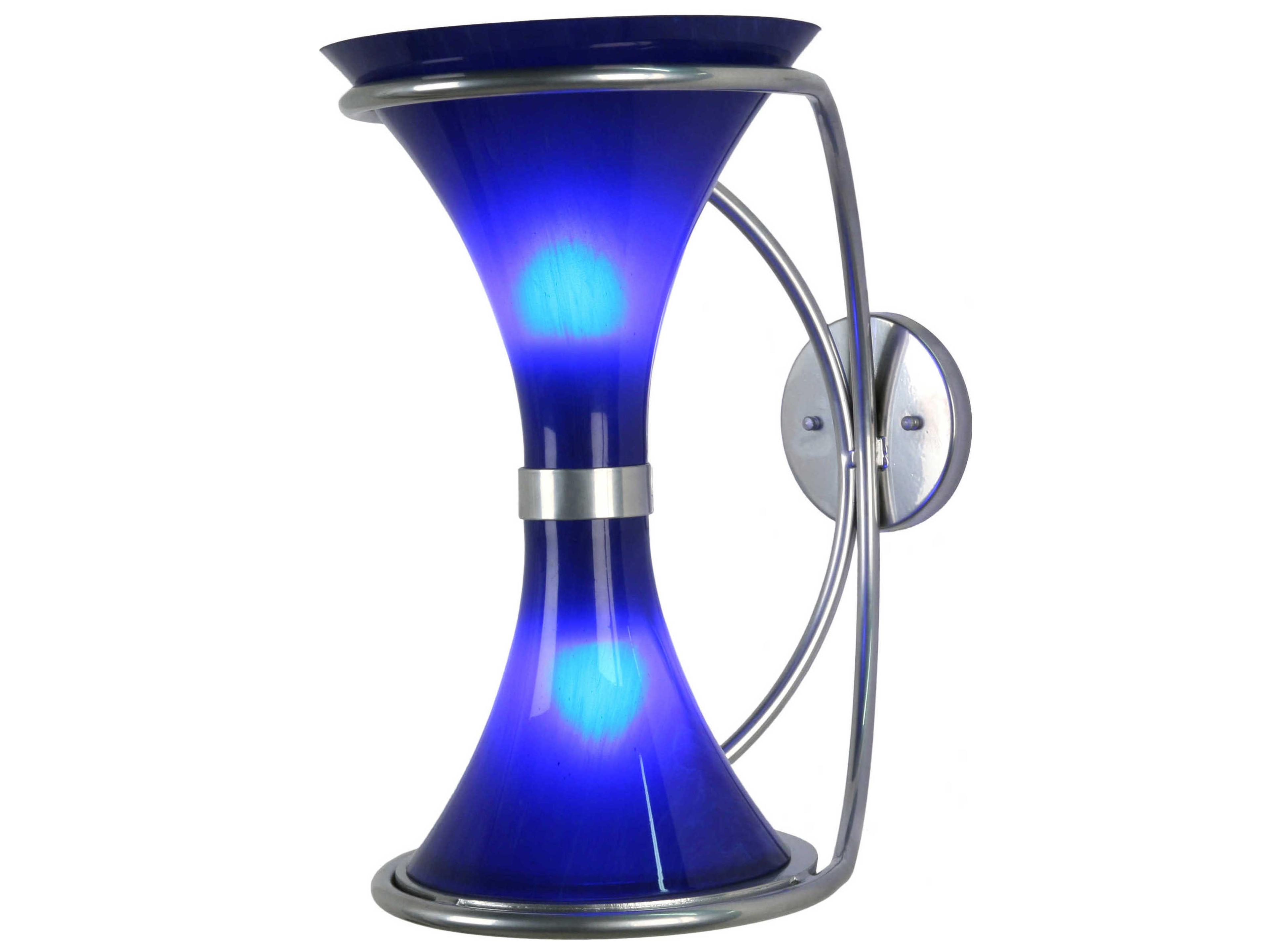 Meyda Chronos 2-Light Chrome Blue Wall Sconce