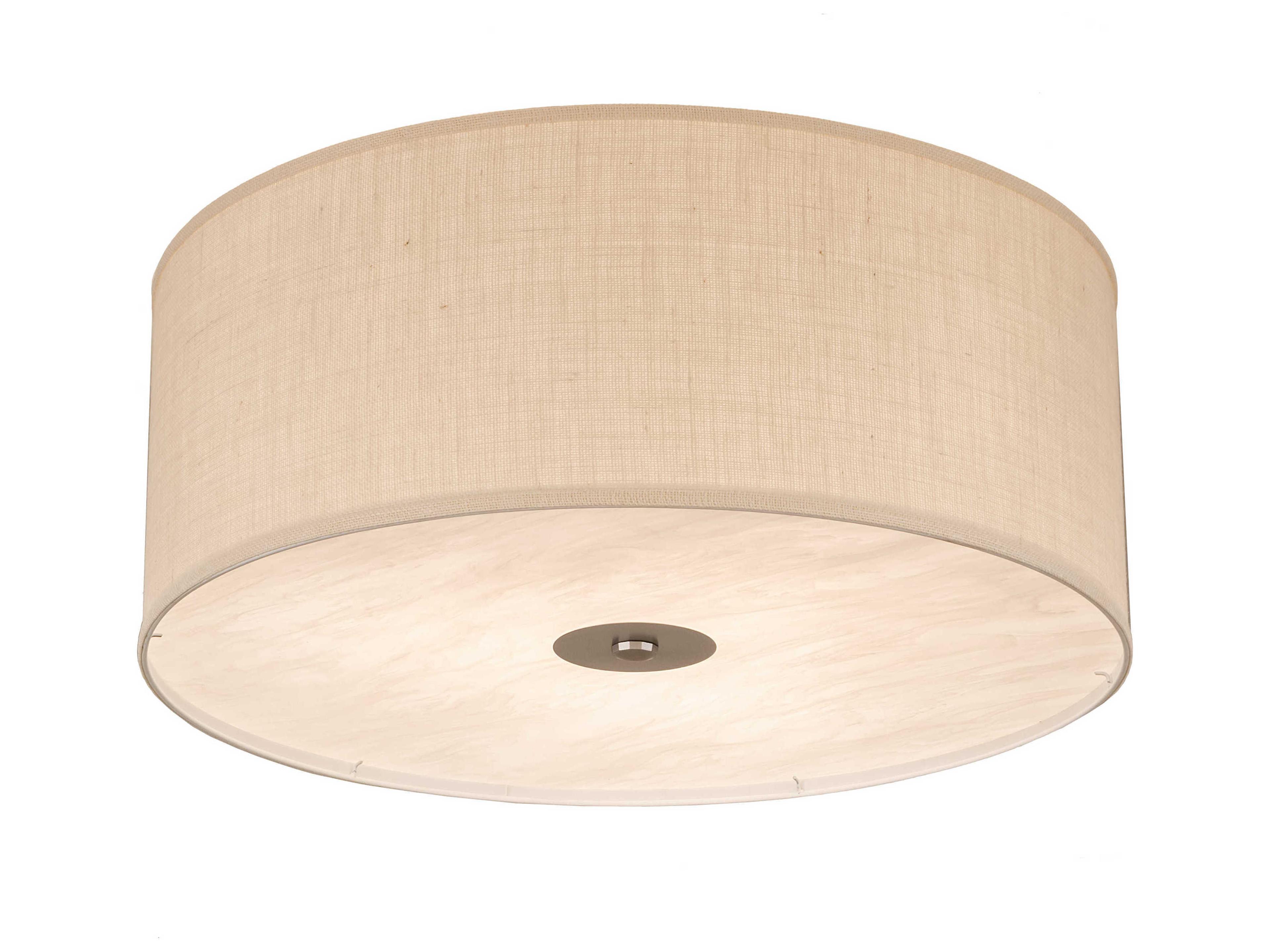Meyda Cilindro 3-Light Nickel Off White LED Flush Mount