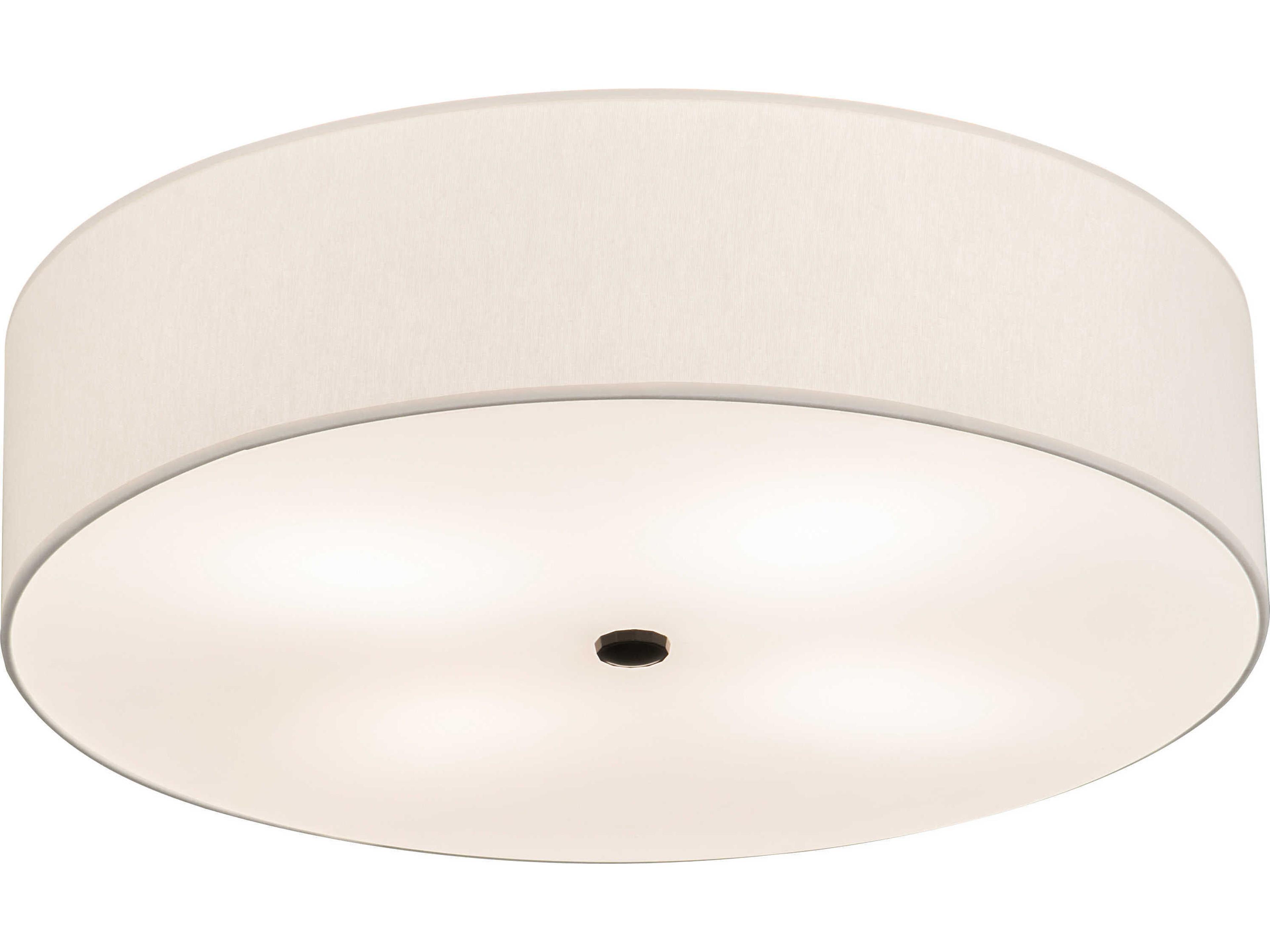 Meyda Cilindro 4-Light Timeless Bronze Off White Drum Flush Mount