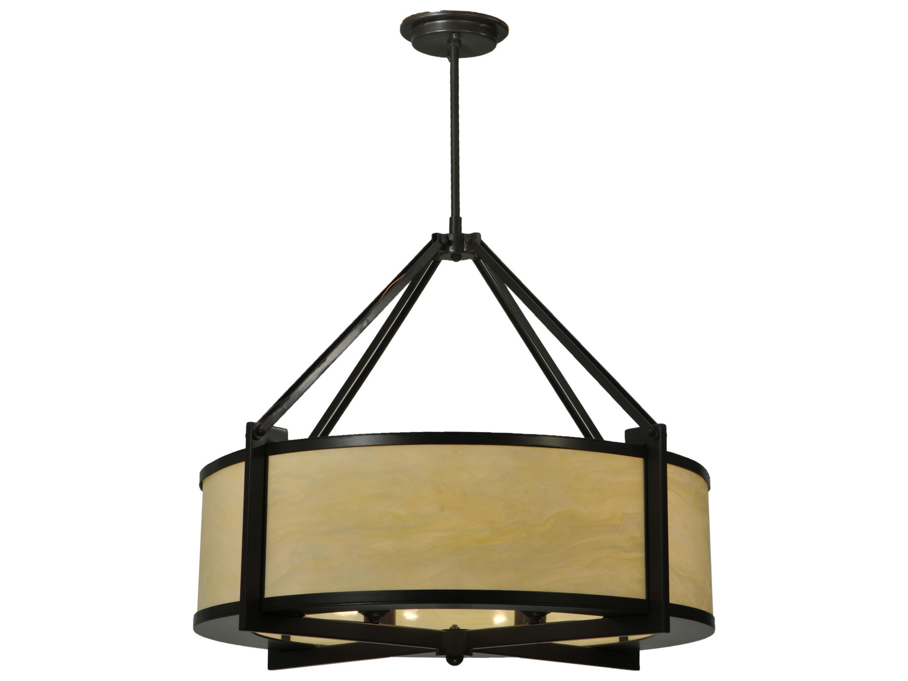 Meyda Cilindro 4-Light Timeless Bronze Drum Pendant