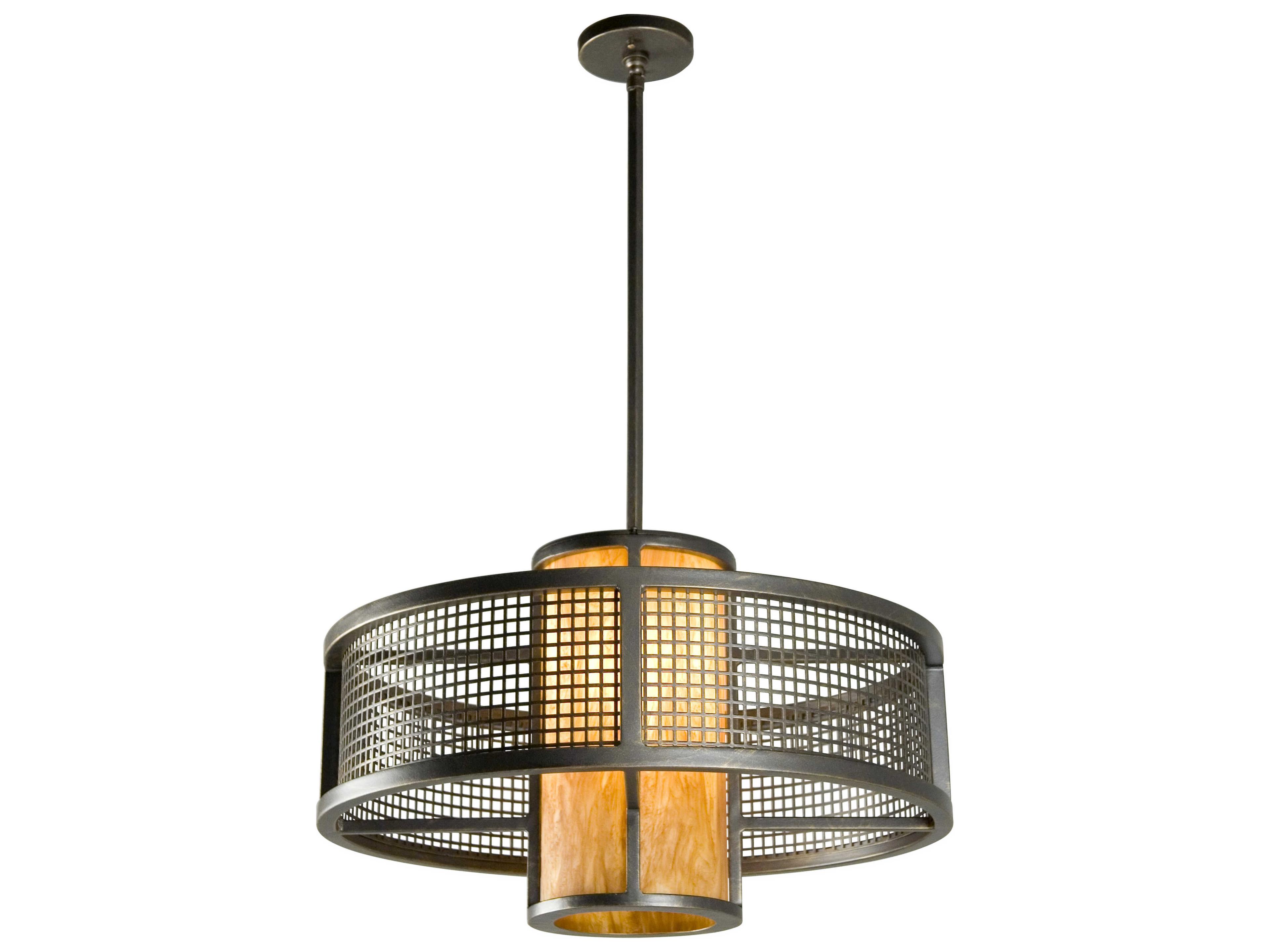 Meyda Cilindro 1-Light Amber Bronze Cylinder Pendant