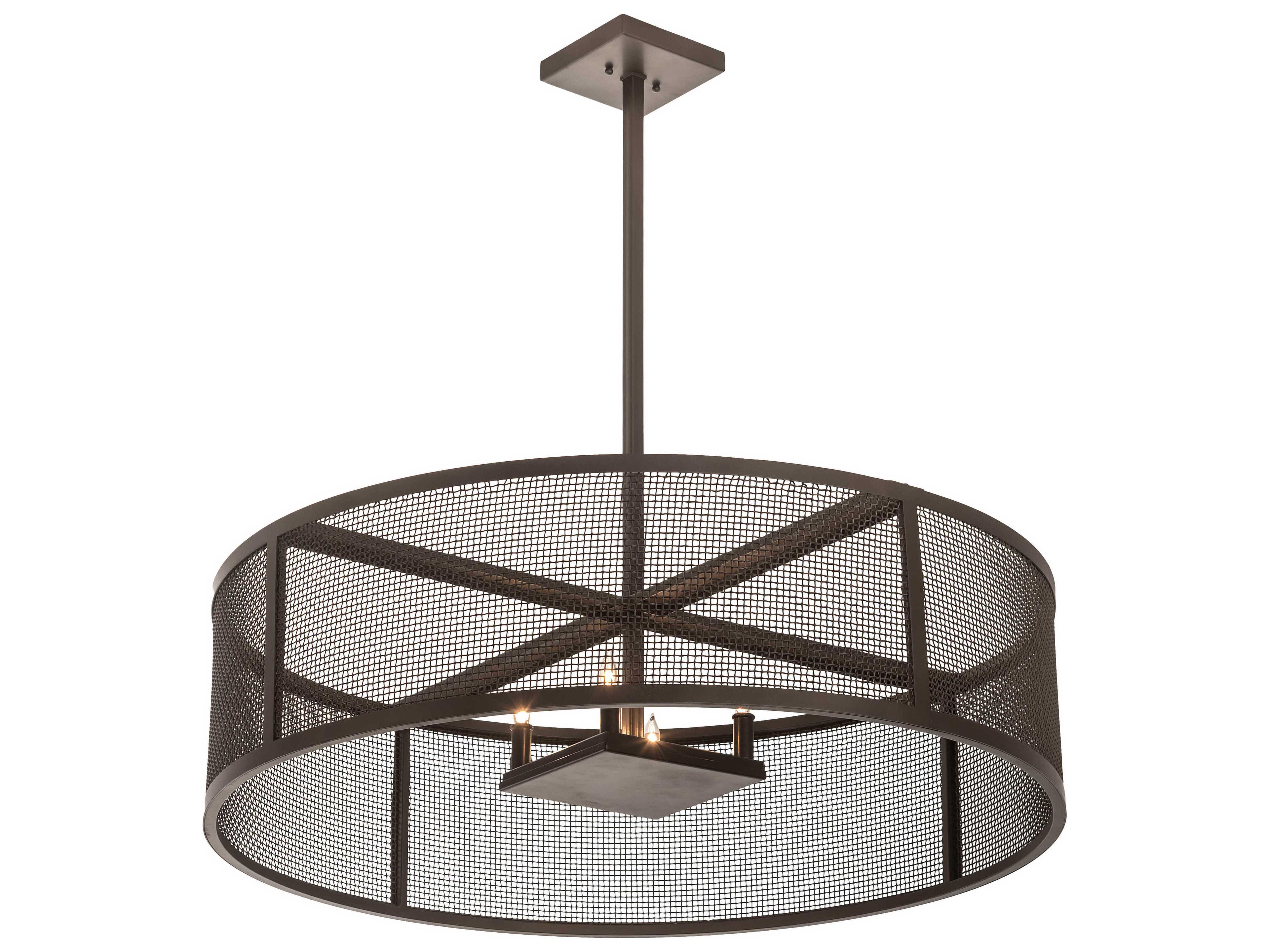 Meyda Cilindro 4-Light Bronze Drum Pendant