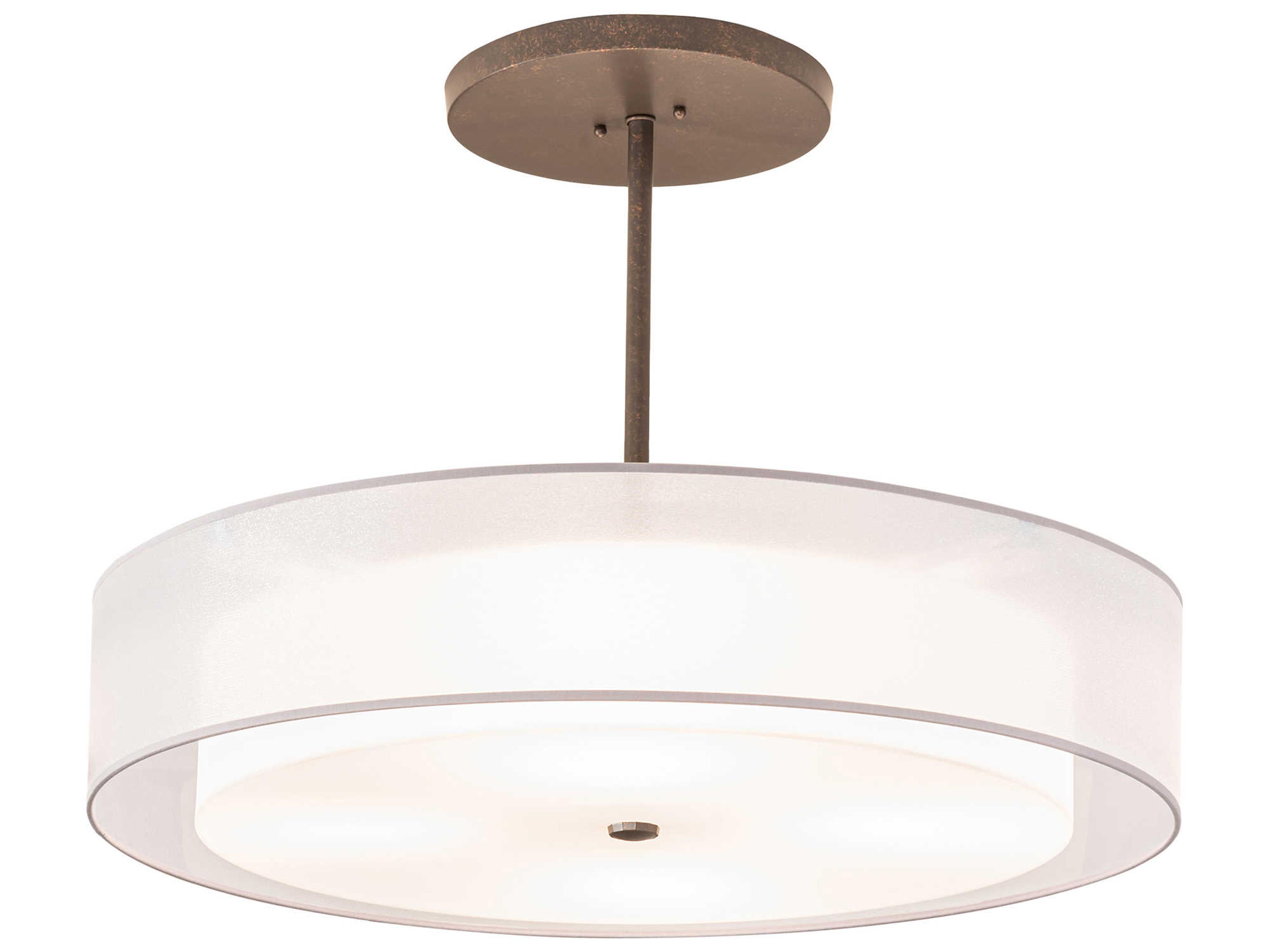 Meyda Cilindro 4-Light Brown Drum Pendant
