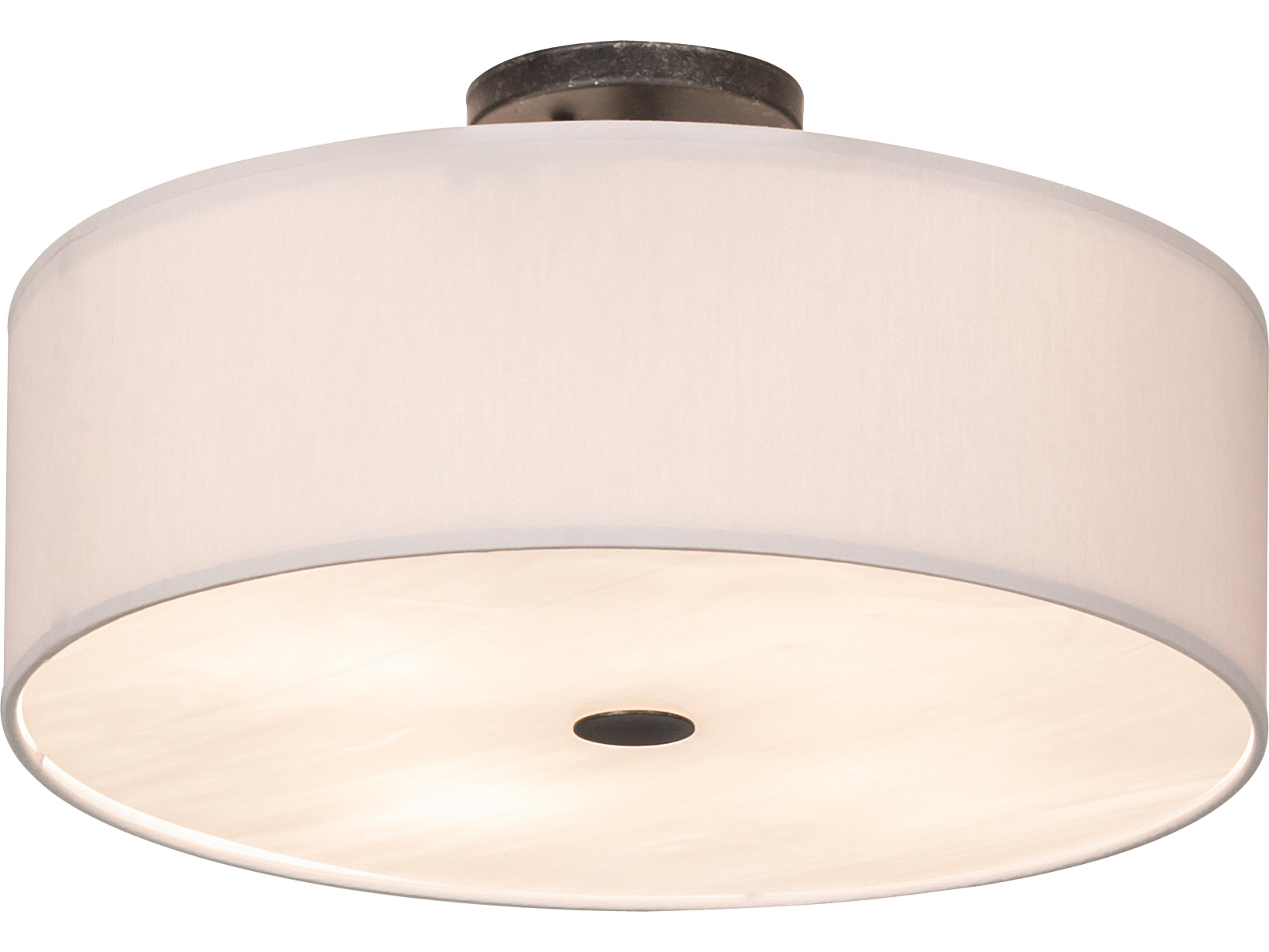 Meyda Cilindro 4-Light Black Beige White Grey Glass Drum Semi Flush Mount