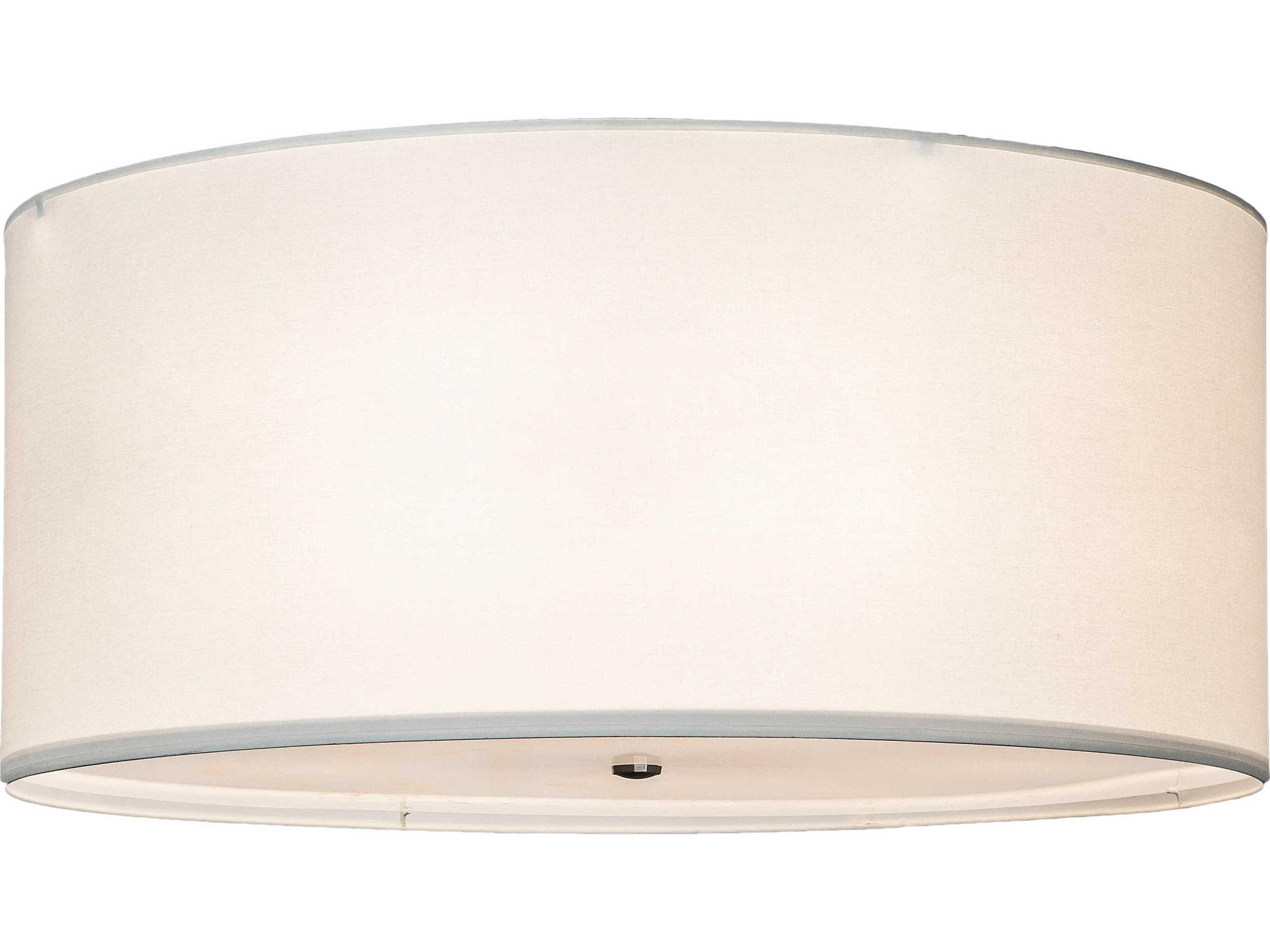 Meyda Cilindro 6-Light Nickel Off White Drum Semi Flush Mount