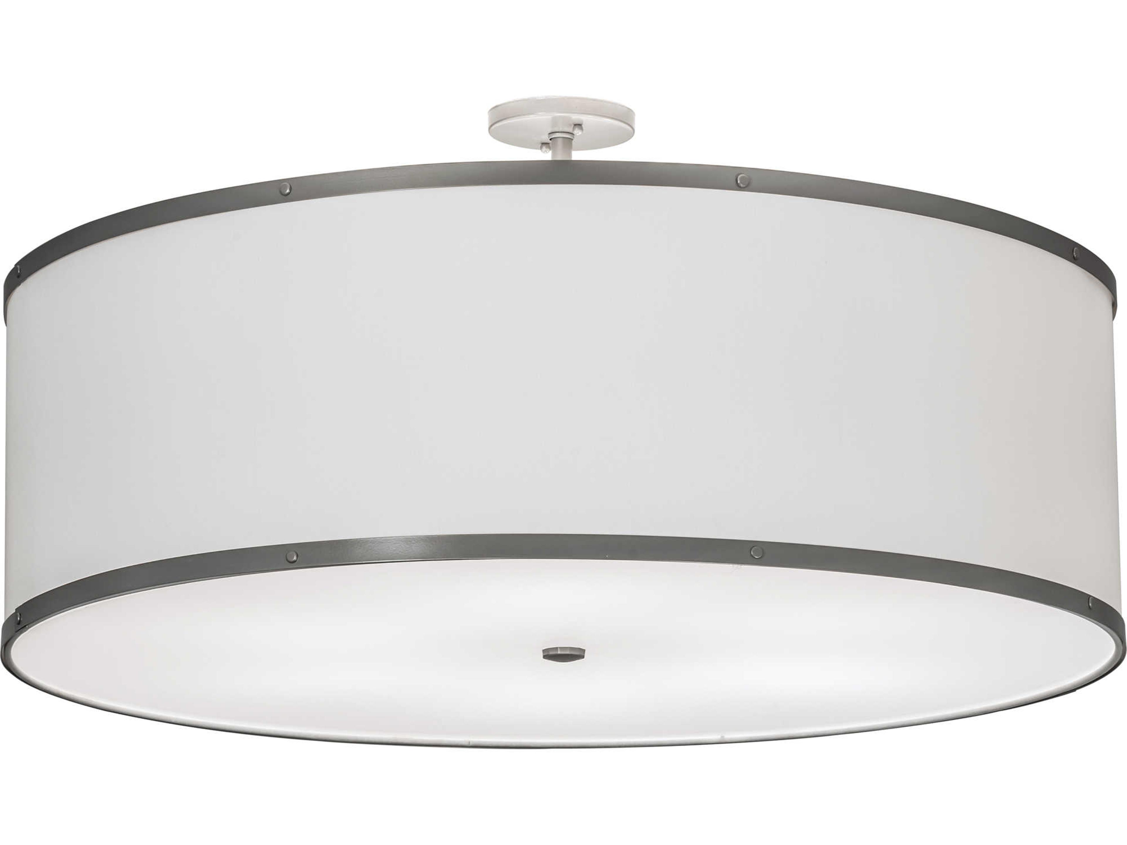 Meyda Cilindro 6-Light Gray Drum Semi Flush Mount