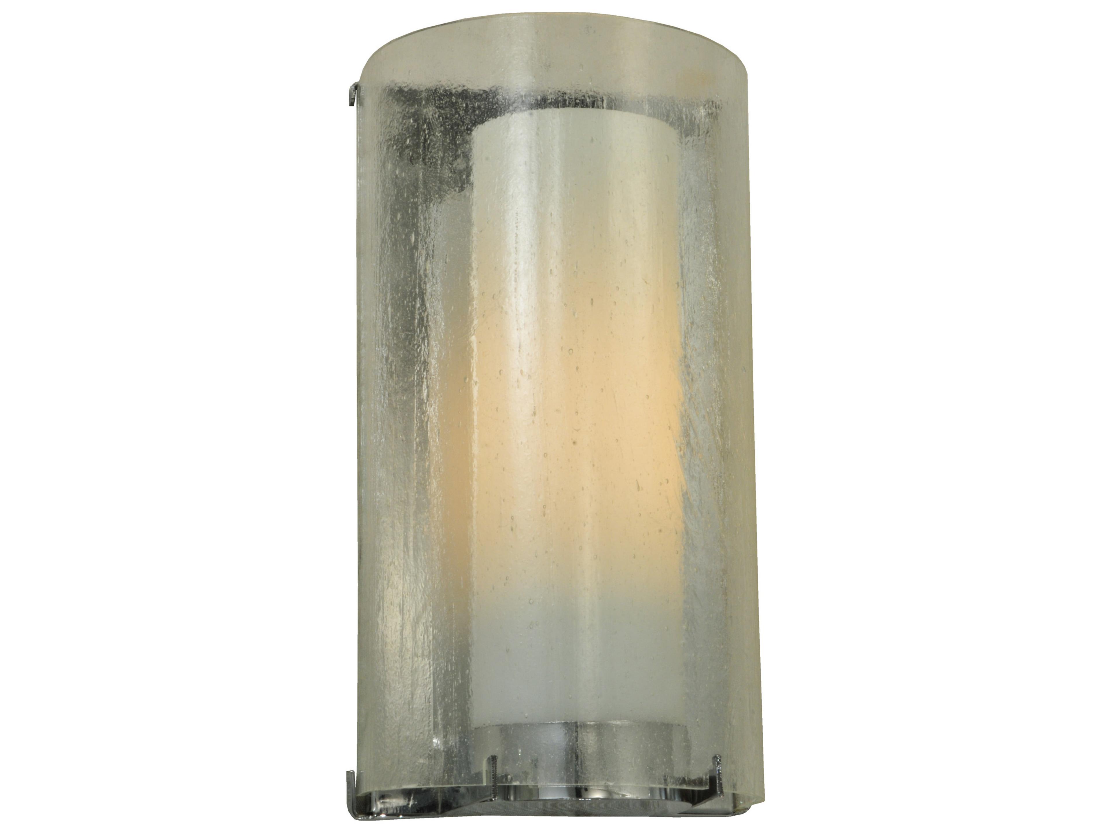 Meyda Cilindro 1-Light Nickel Clear Glass Wall Sconce