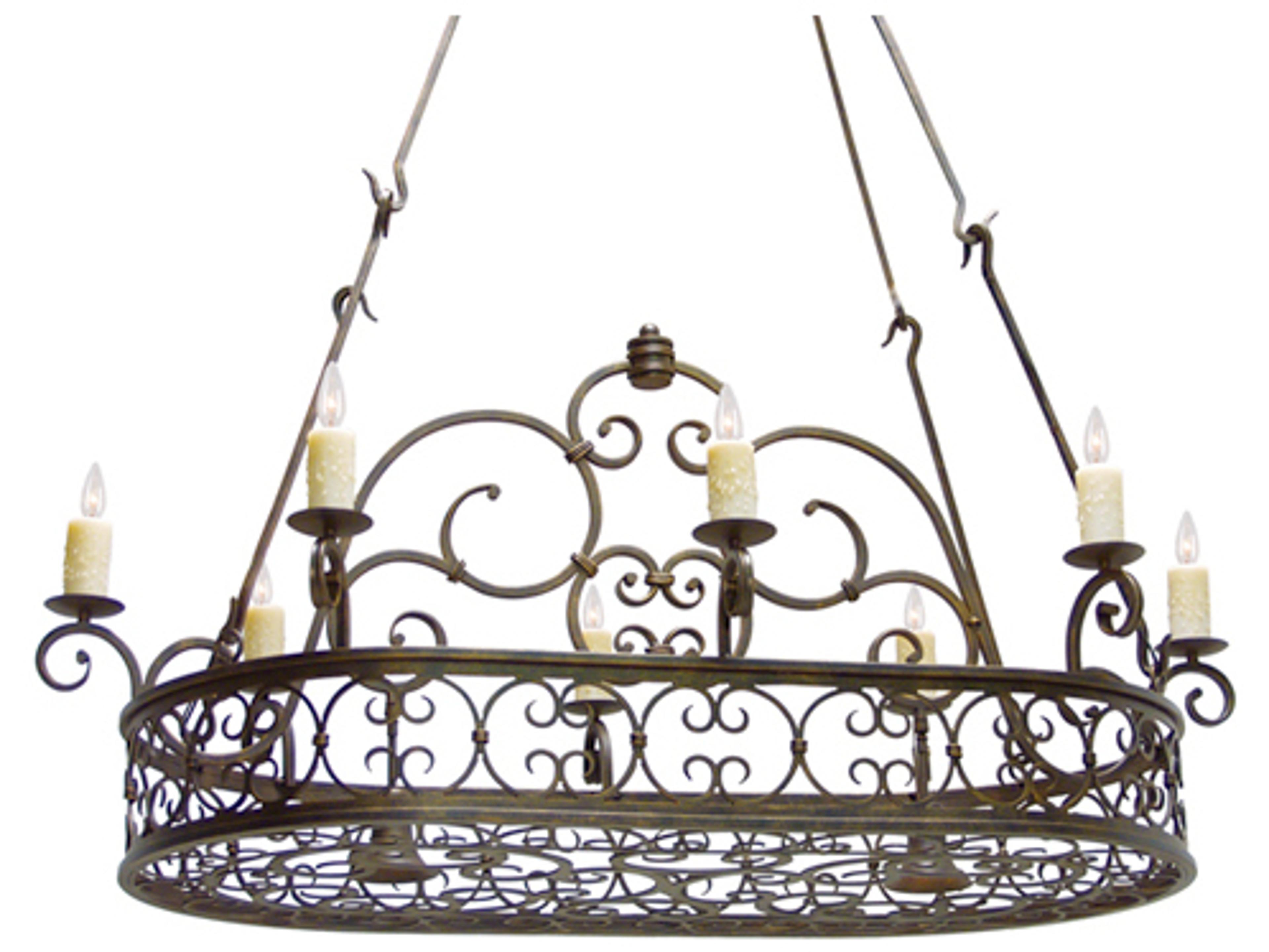 Meyda Cira 8 2-Light Gilded Tobacco Brown Island Pendant