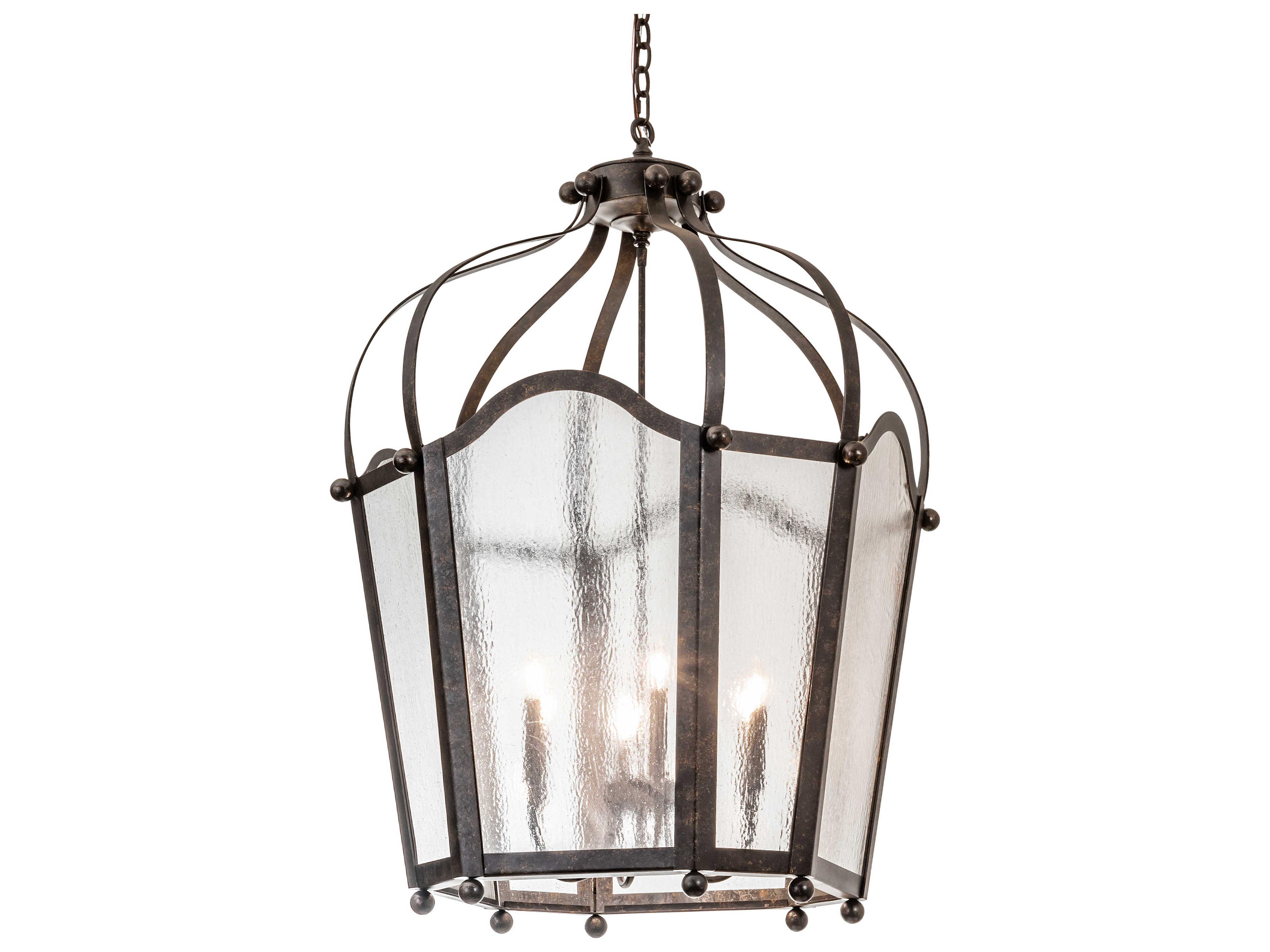 Meyda Citadel 6-Light Gold Clear Glass Tiffany Candelabra Chandelier