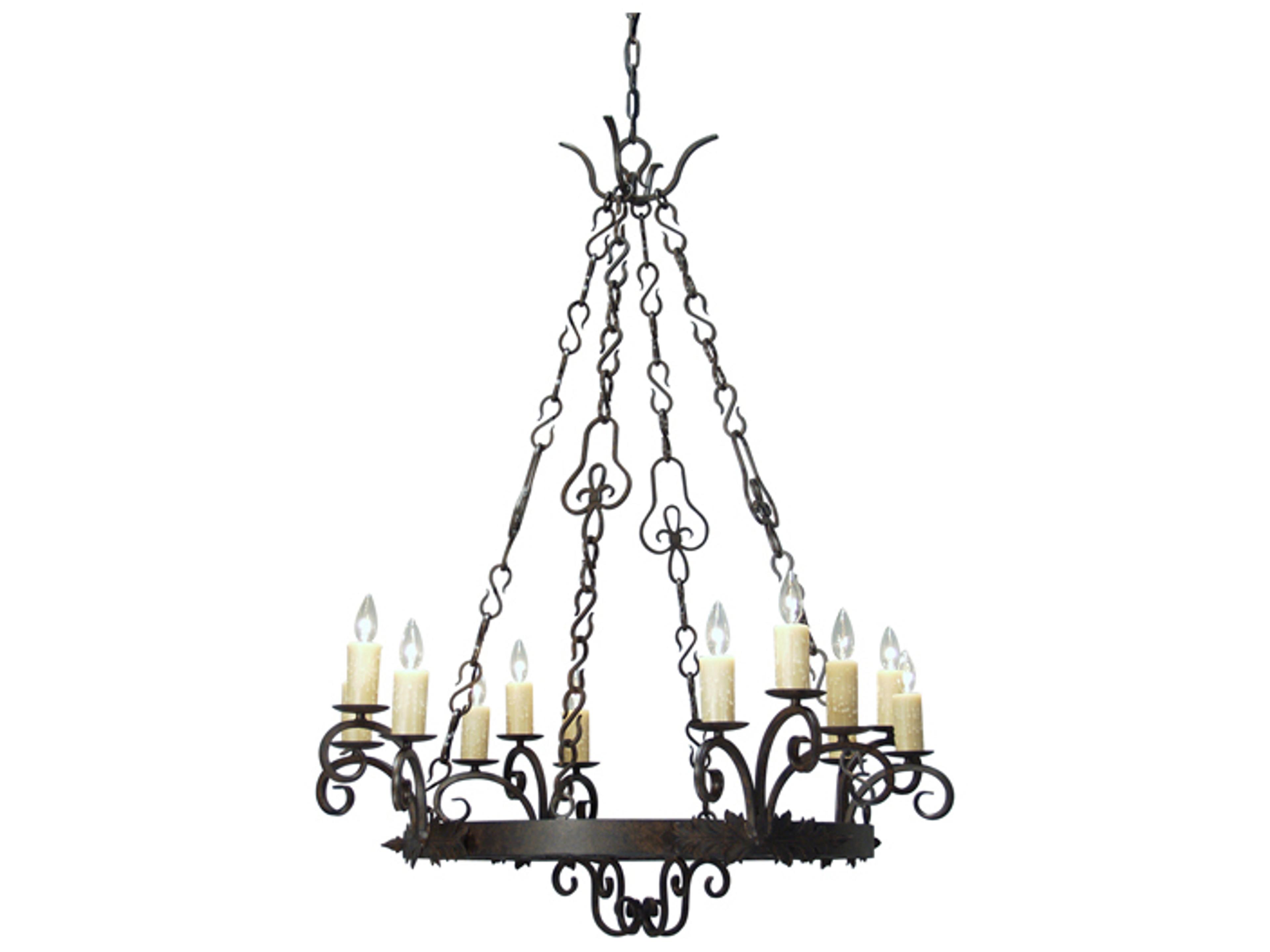 Meyda Clarinda 12-Light Warm Coffee Bean Brown Candelabra Round Chandelier