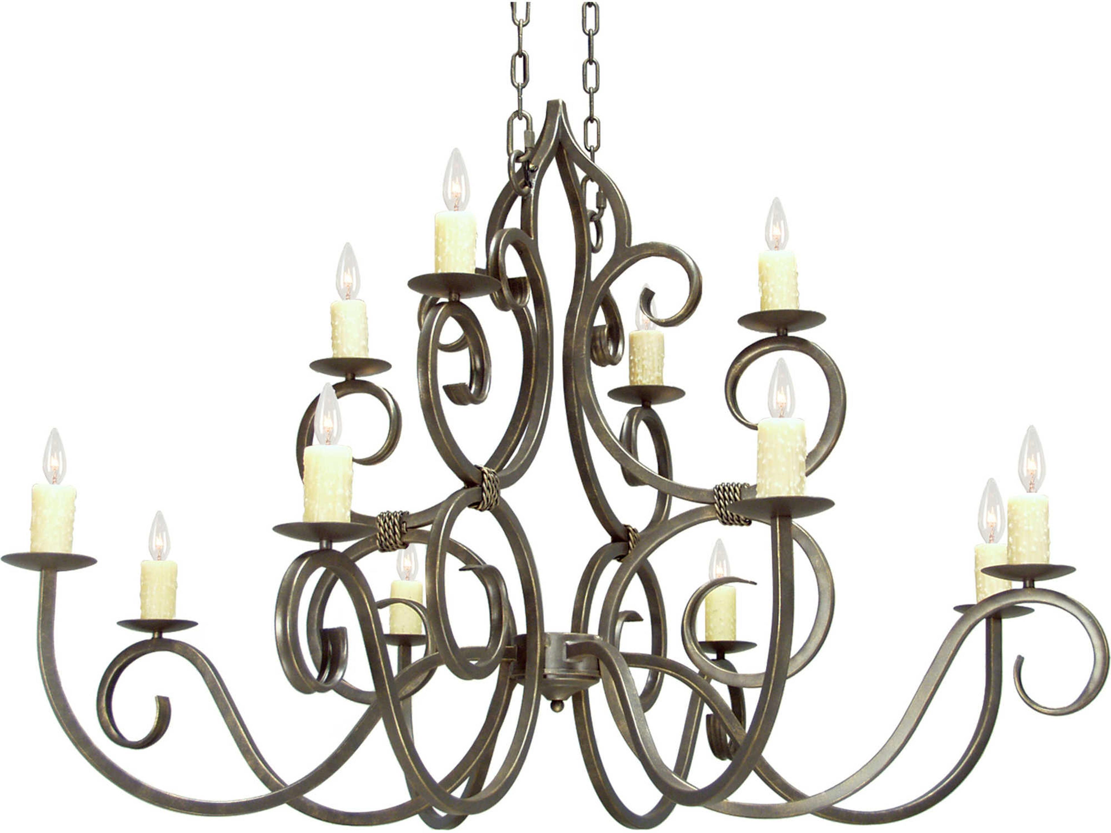 Meyda Clayton 12-Light Brown Candelabra Chandelier