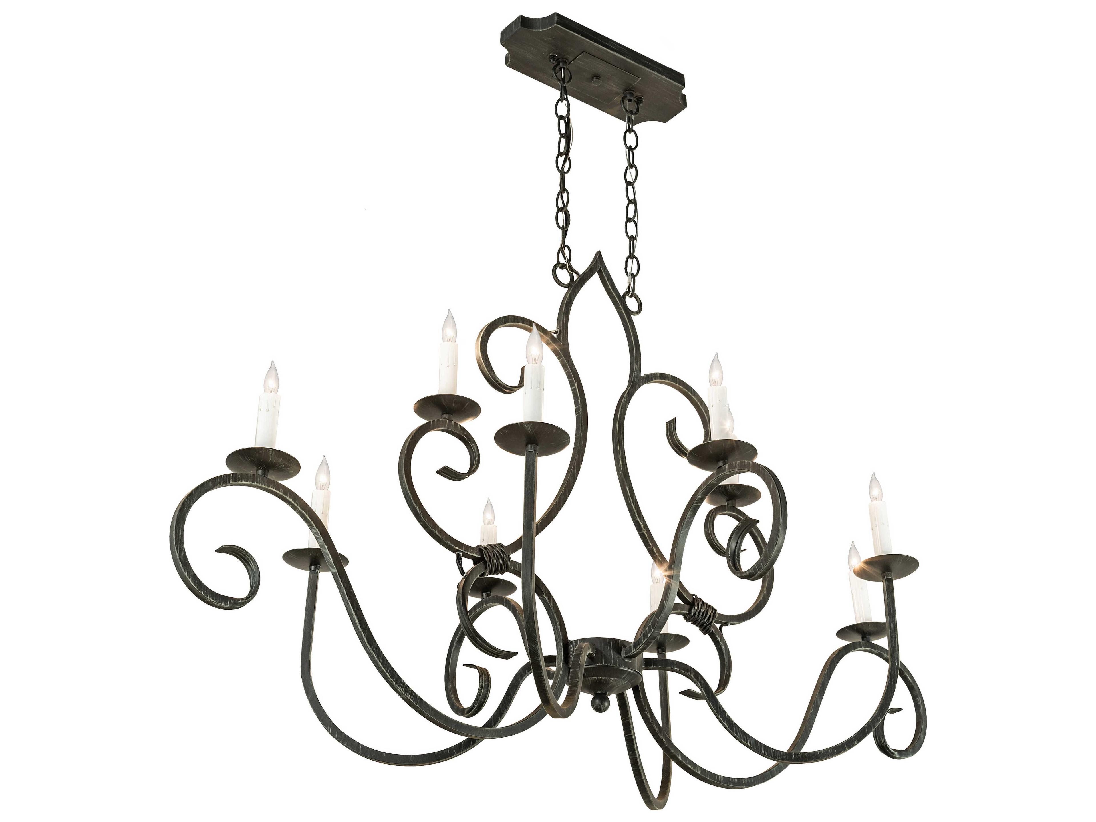 Meyda Clifton 10-Light Black White Island Pendant