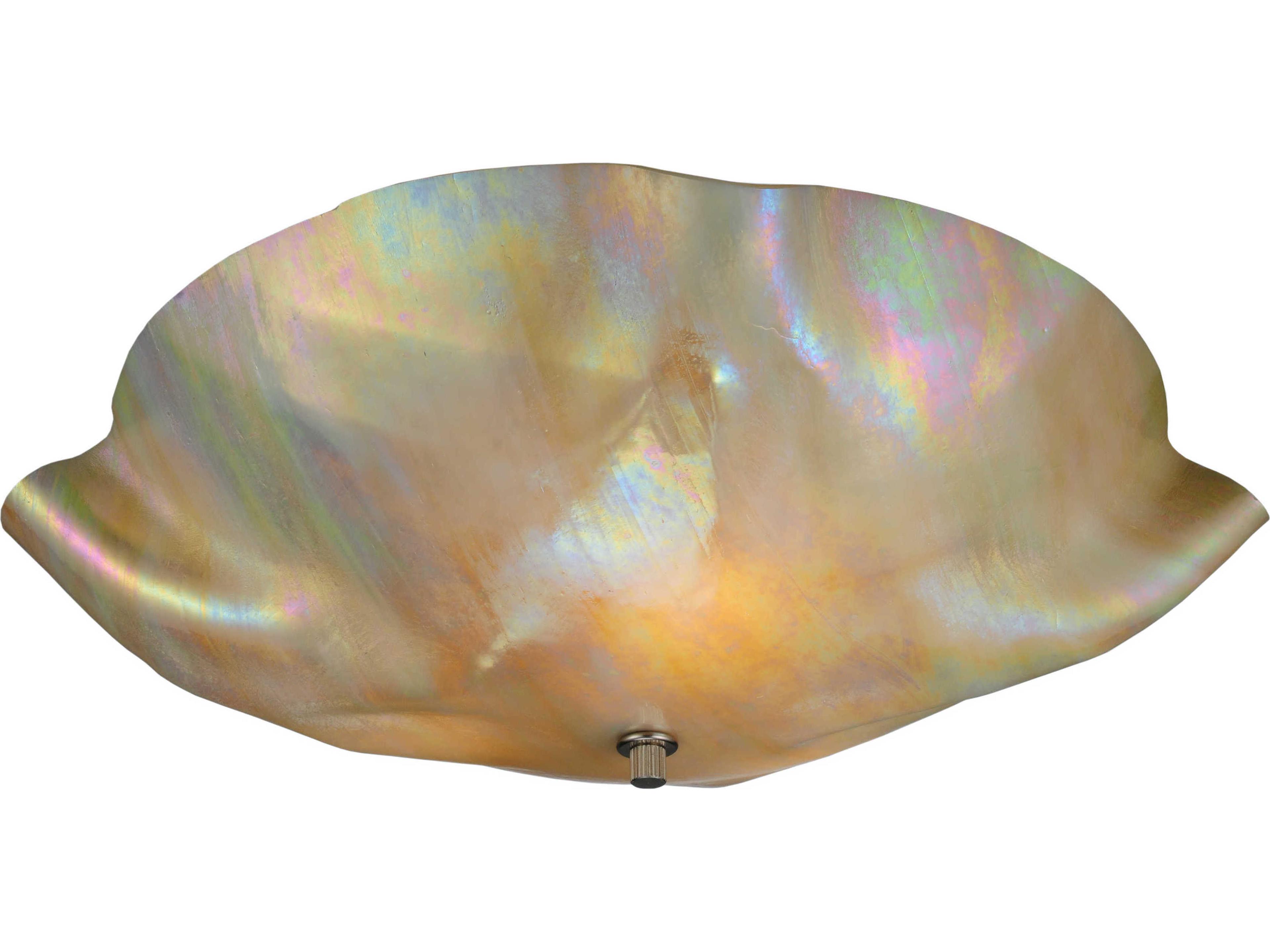 Meyda Contemporary 3-Light Yellow Glass Flush Mount