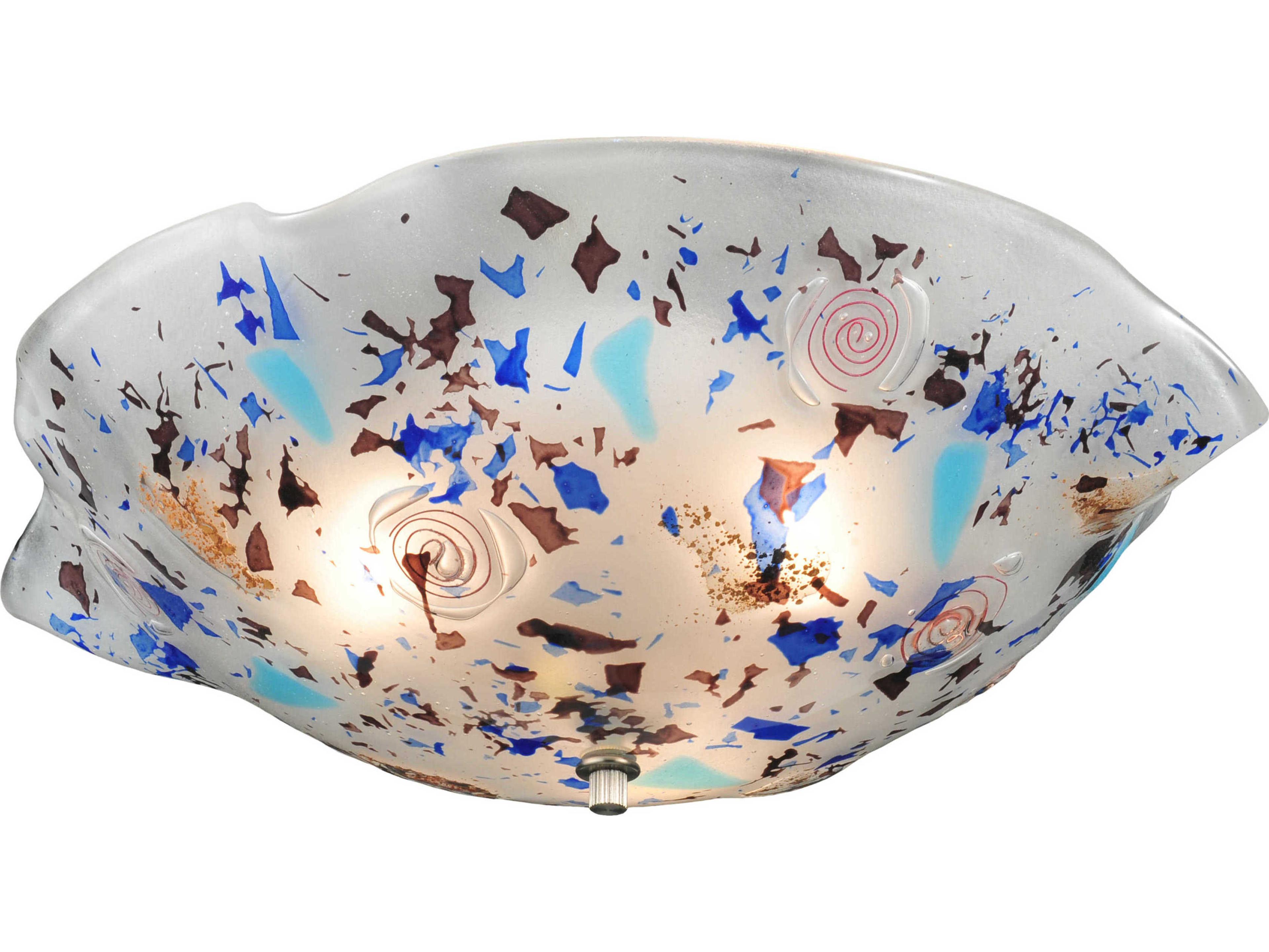 Meyda Metro Fusion 3-Light White Bowl Flush Mount