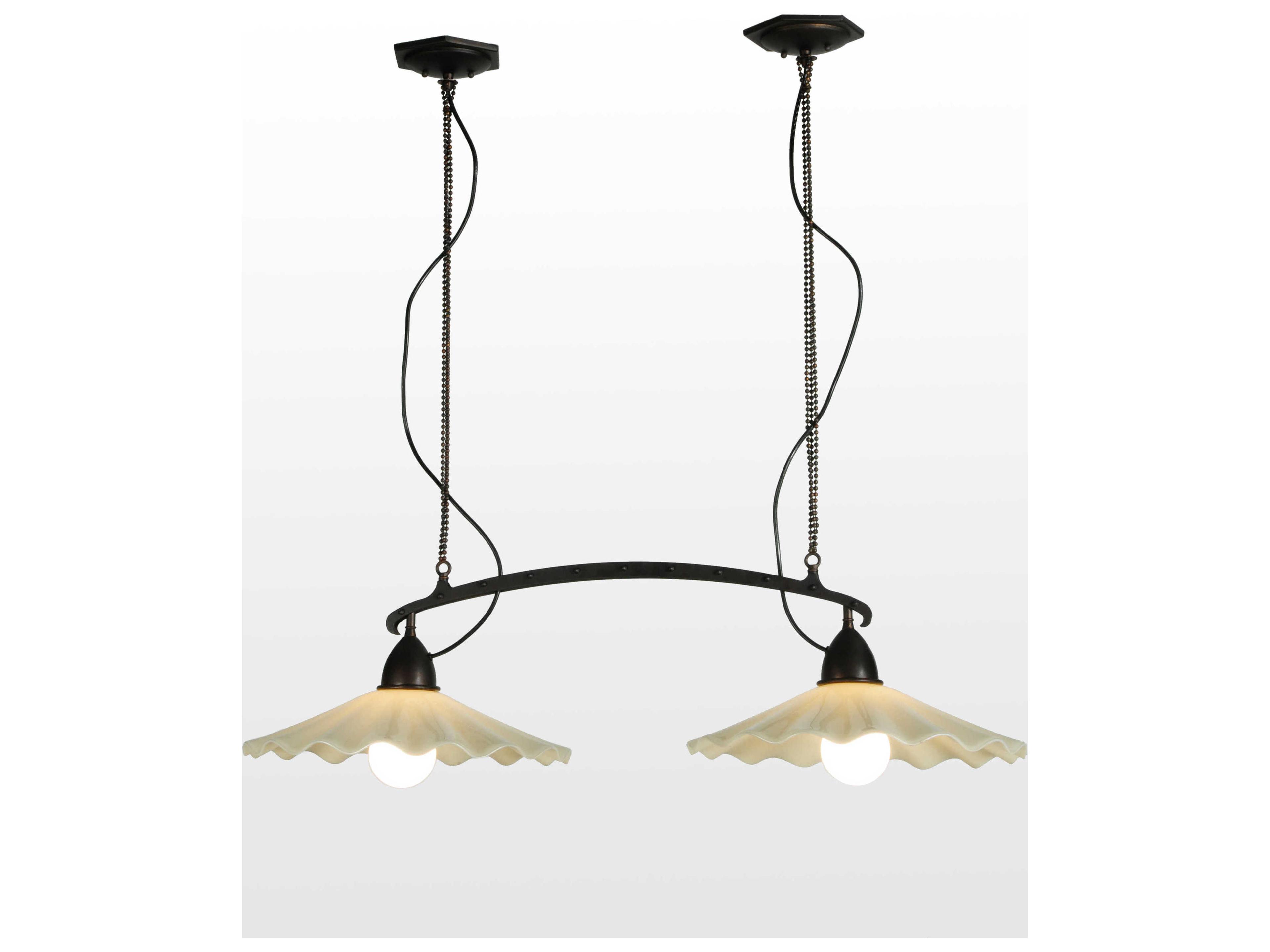 Meyda Metro Fusion 2-Light Black Bowl Island Pendant