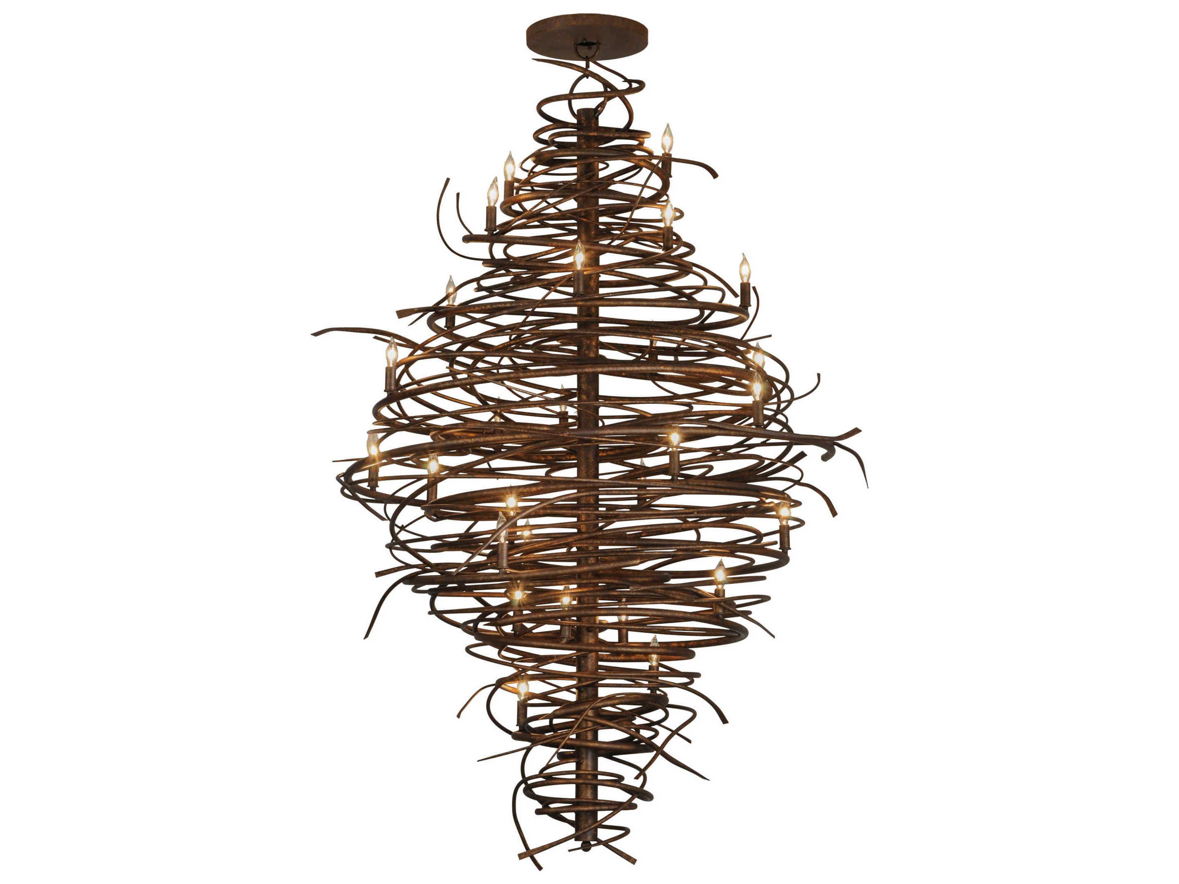 Meyda Cyclone 2-Light Brown Round Chandelier