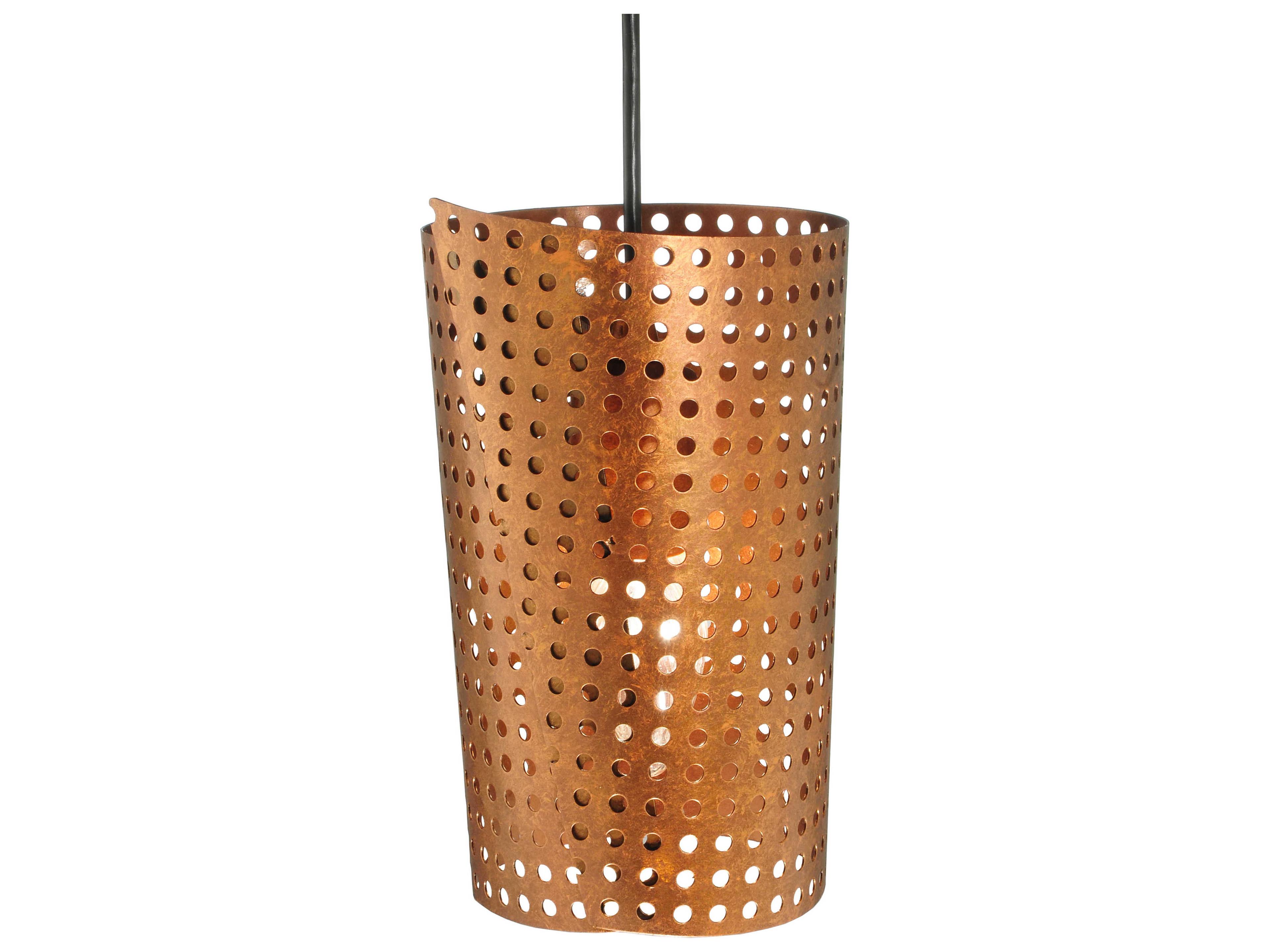 Meyda Contemporary 1-Light Brown Cylinder Mini Pendant