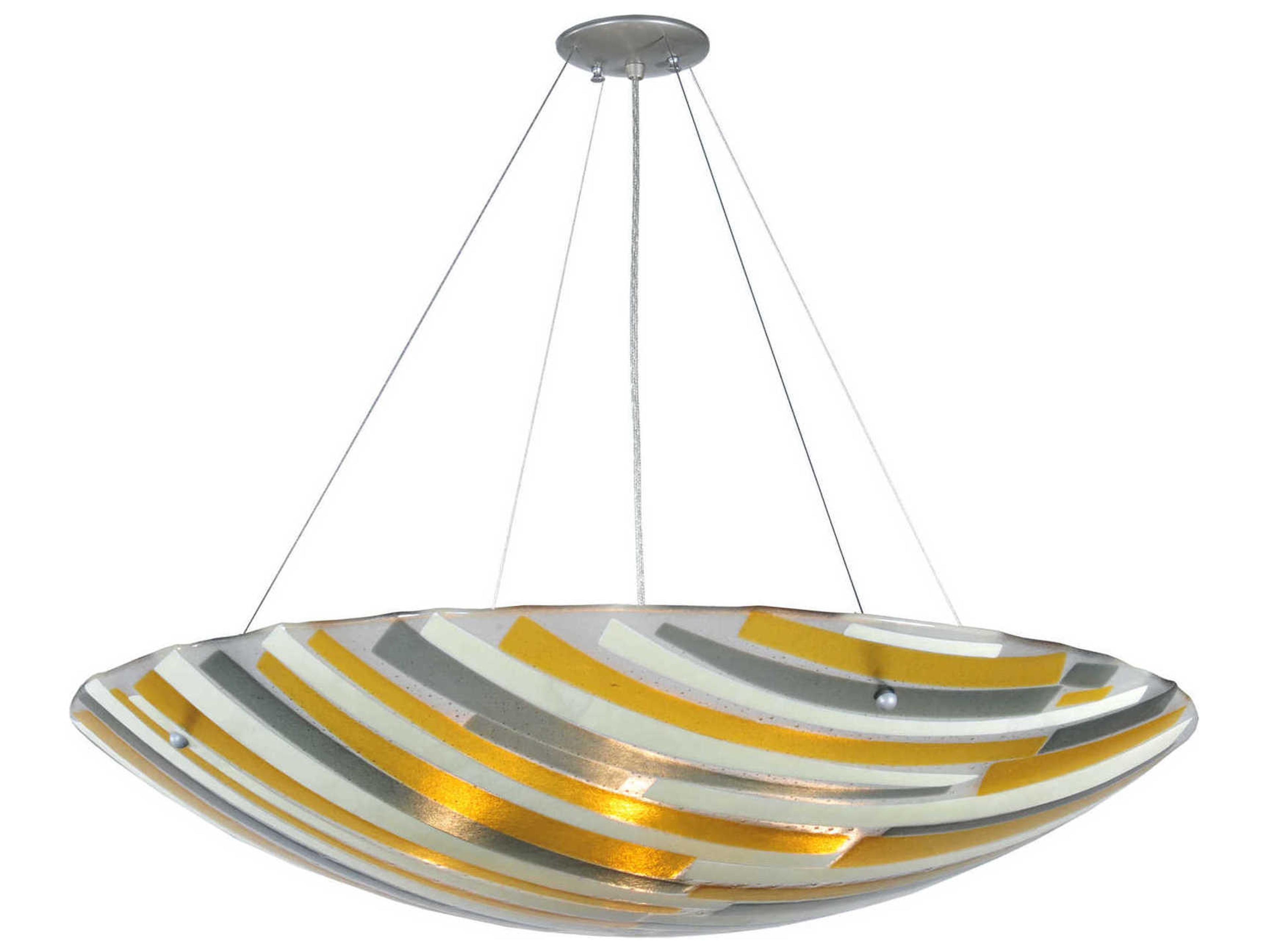 Meyda Metro Fusion 4-Light Nickel Tiffany Bowl Pendant