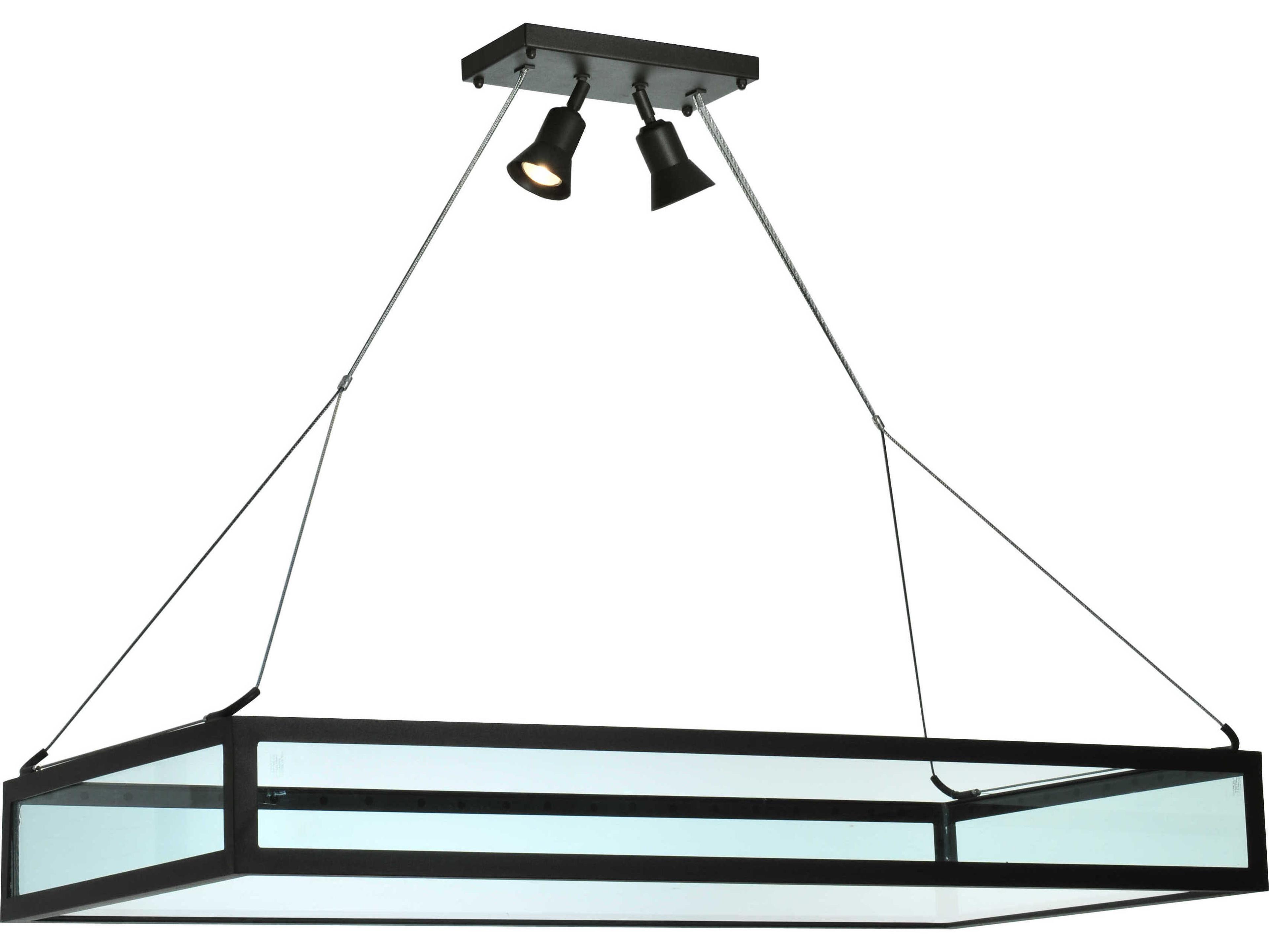 Meyda Contemporary 2-Light Black Glass Geometric Pendant