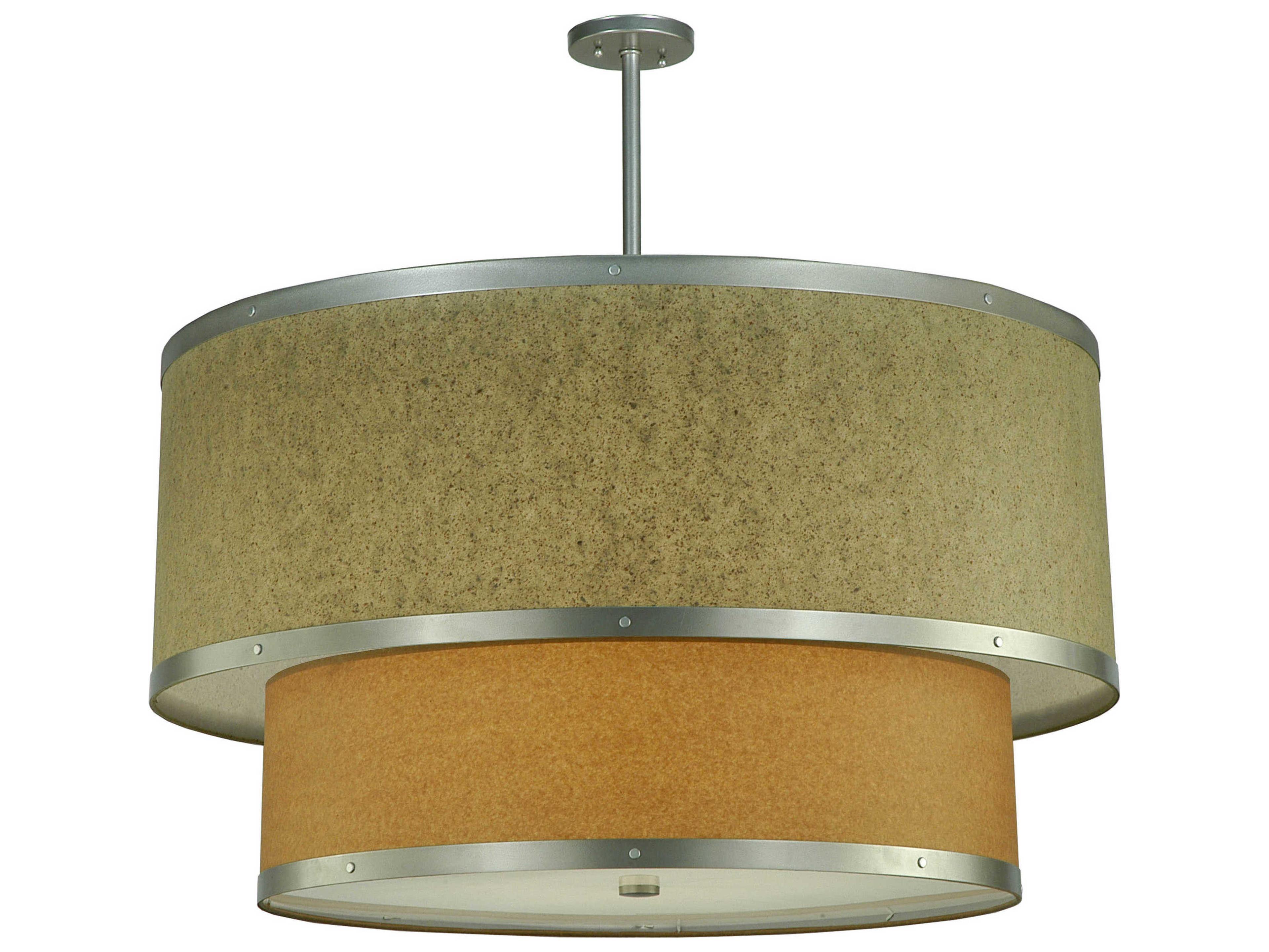 Meyda Sage 6-Light Gray Drum Tiered Pendant