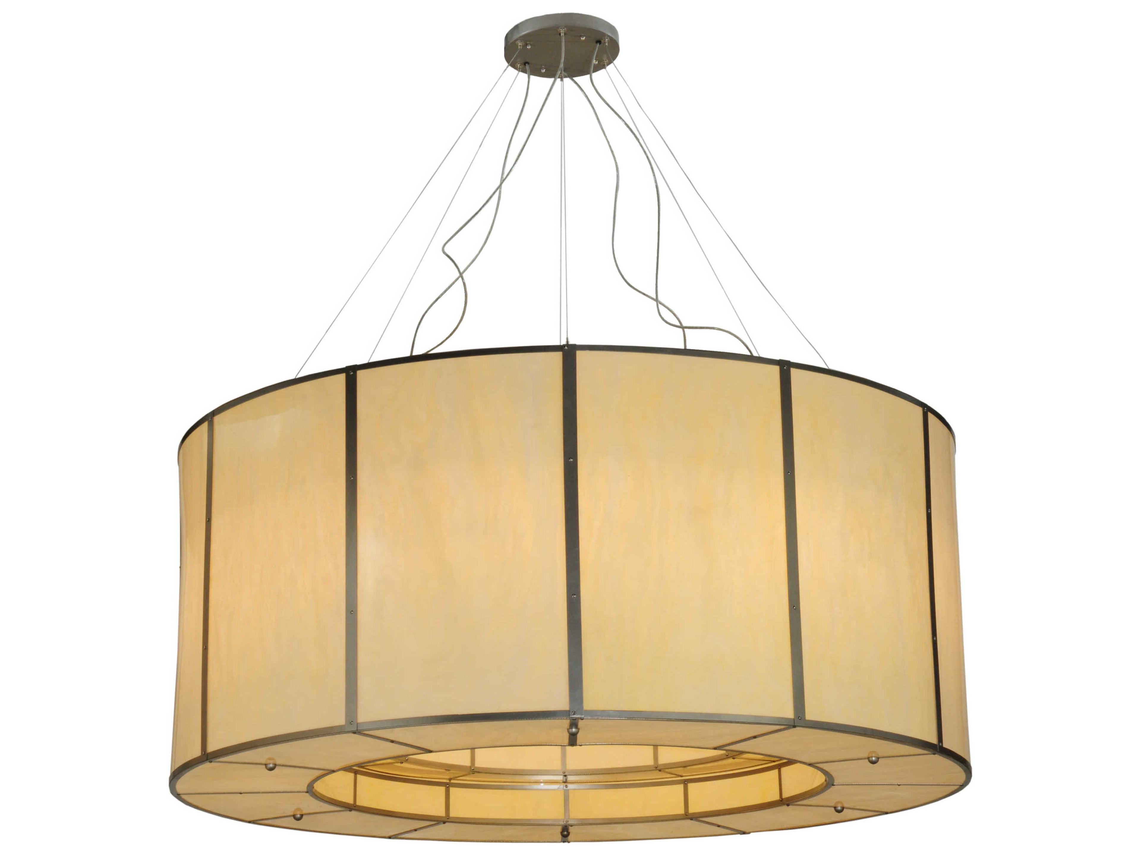 Meyda Contemporary 2-Light Nickel Drum Pendant