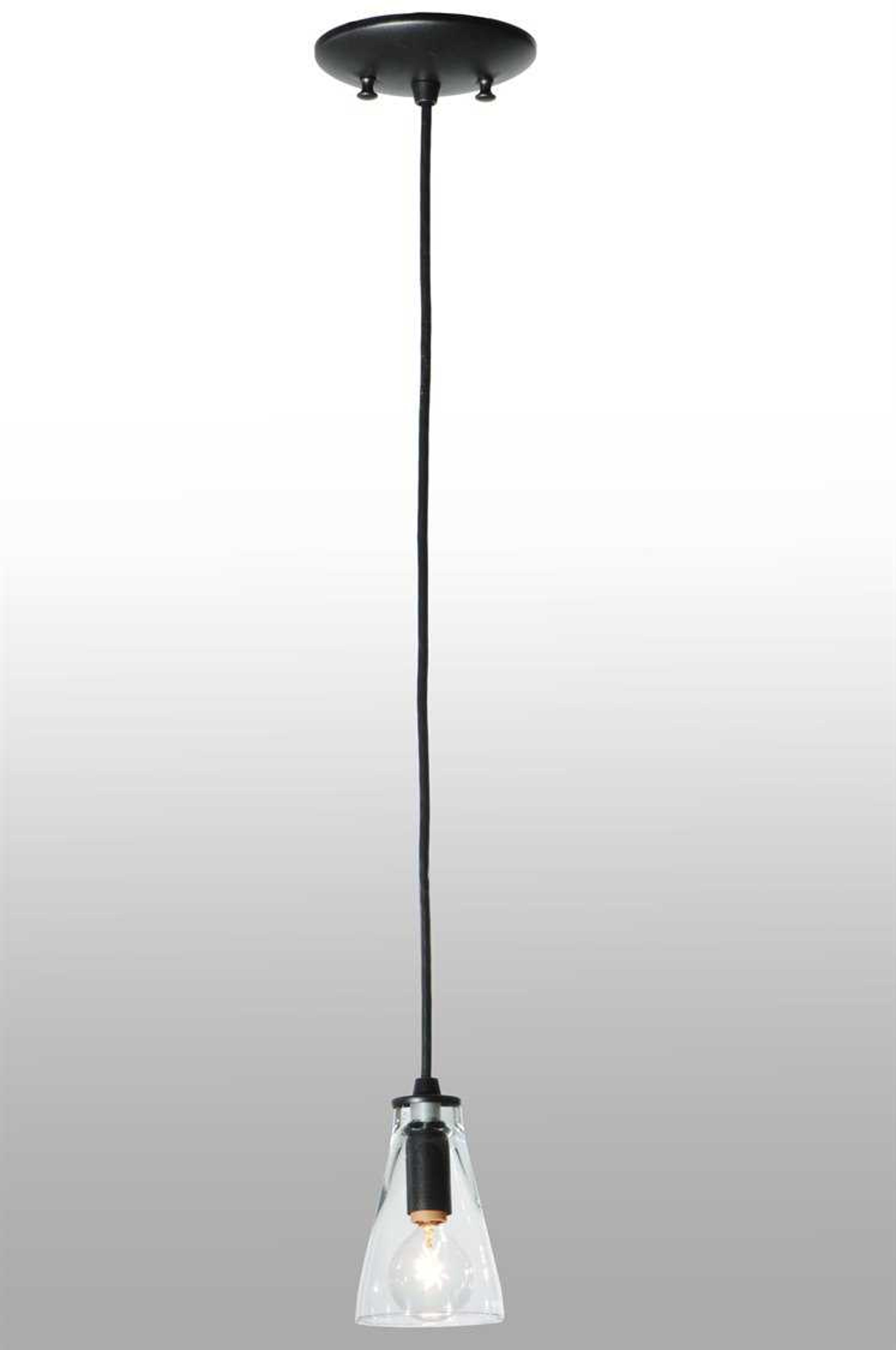 Meyda Contemporary 1-Light Black Glass Empire Pendant