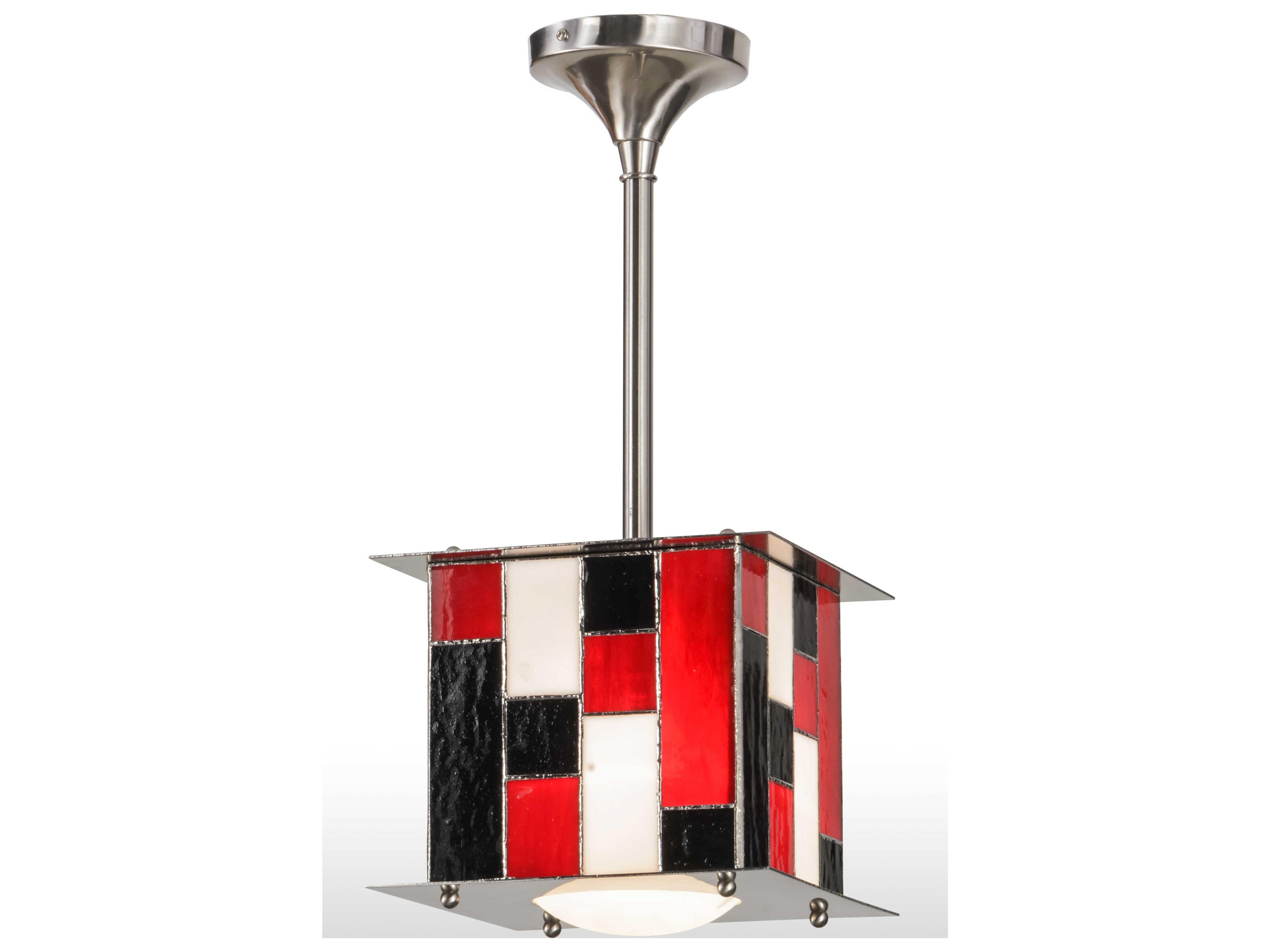 Meyda Contemporary 1-Light Nickel Tiffany Geometric Pendant