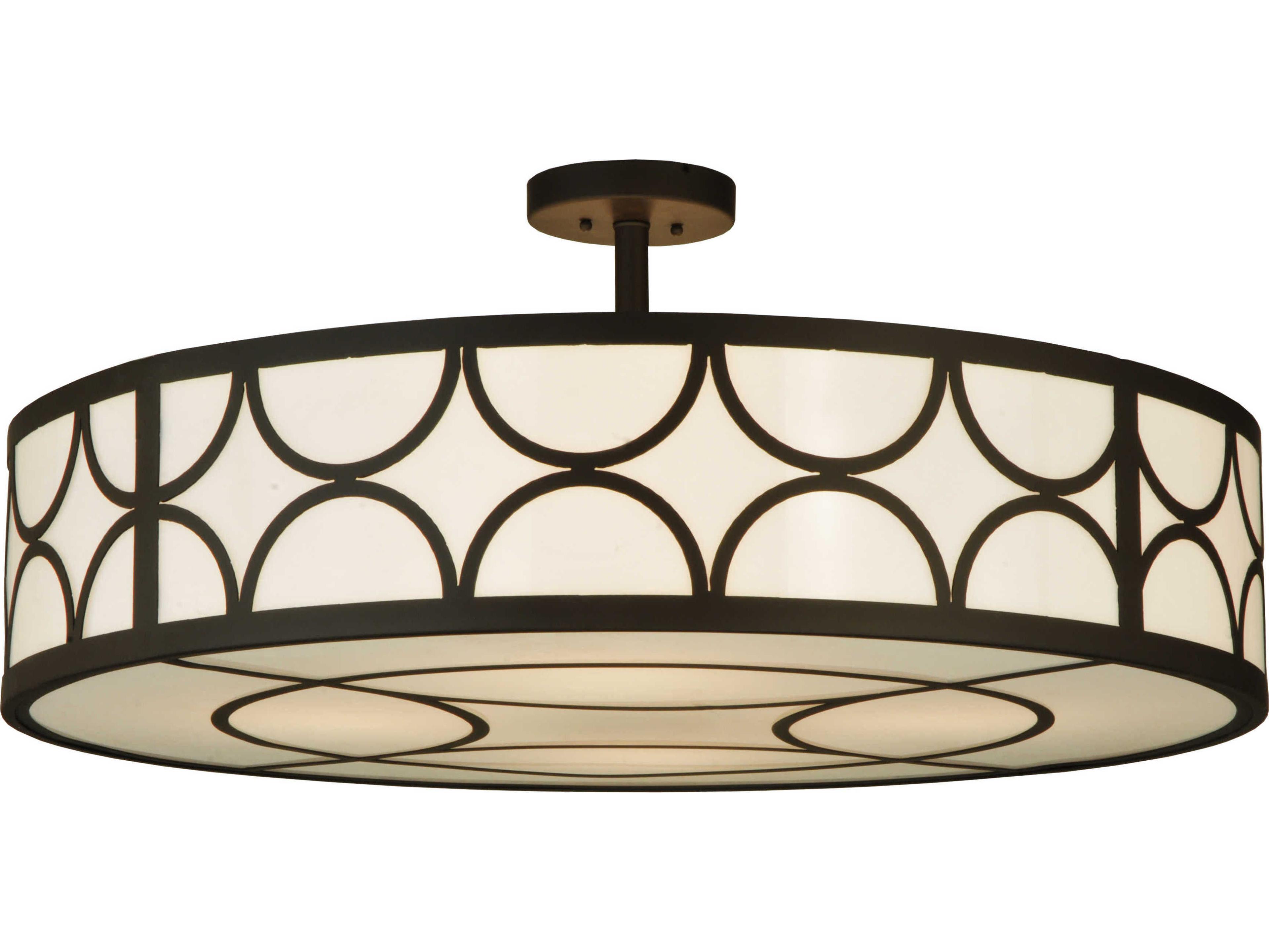 Meyda Contemporary 4-Light Bronze Drum Semi Flush Mount