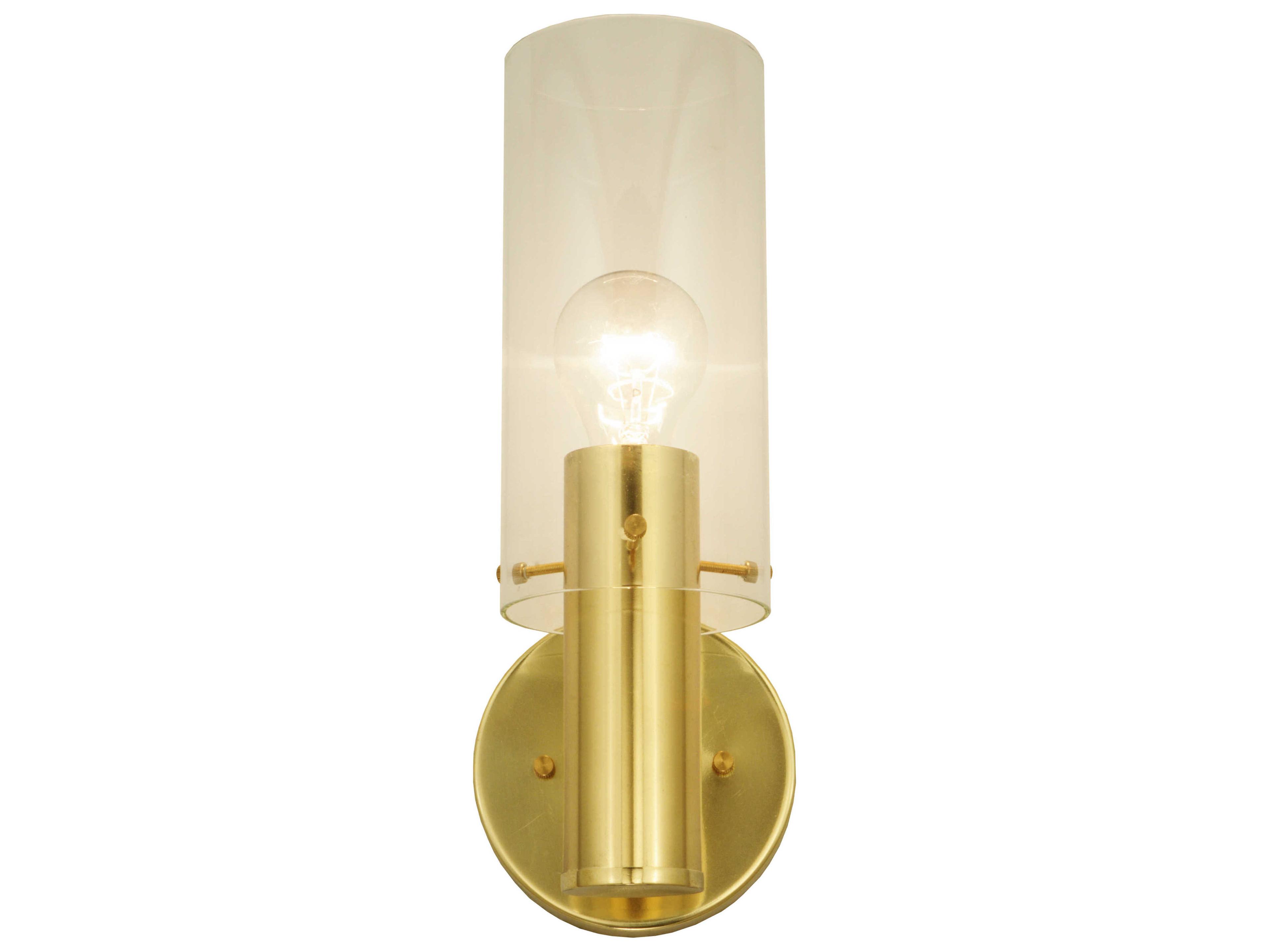 Meyda Contemporary 1-Light Brass Glass Wall Sconce