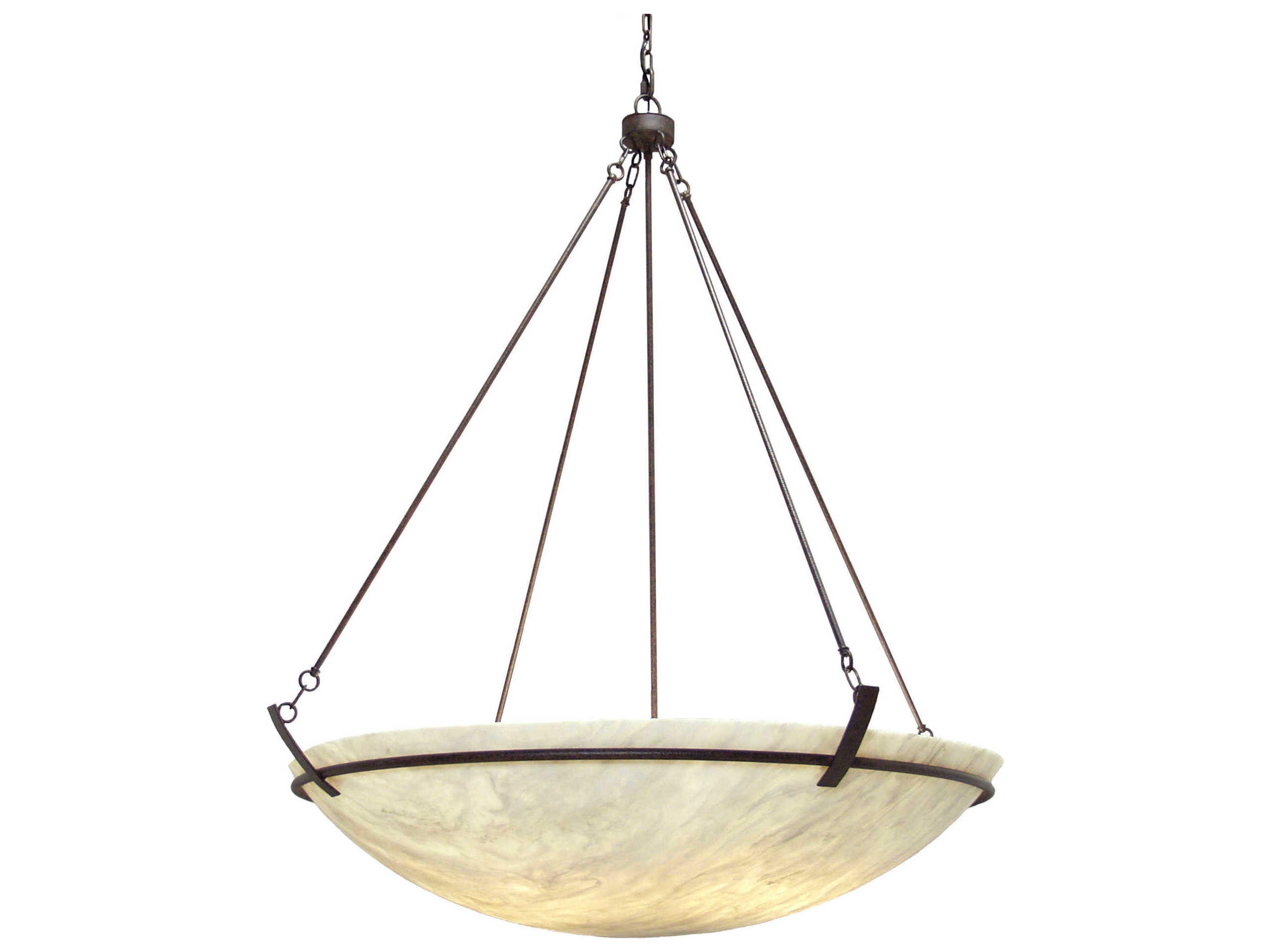 Meyda Covina 10-Light White Brown Bowl Pendant