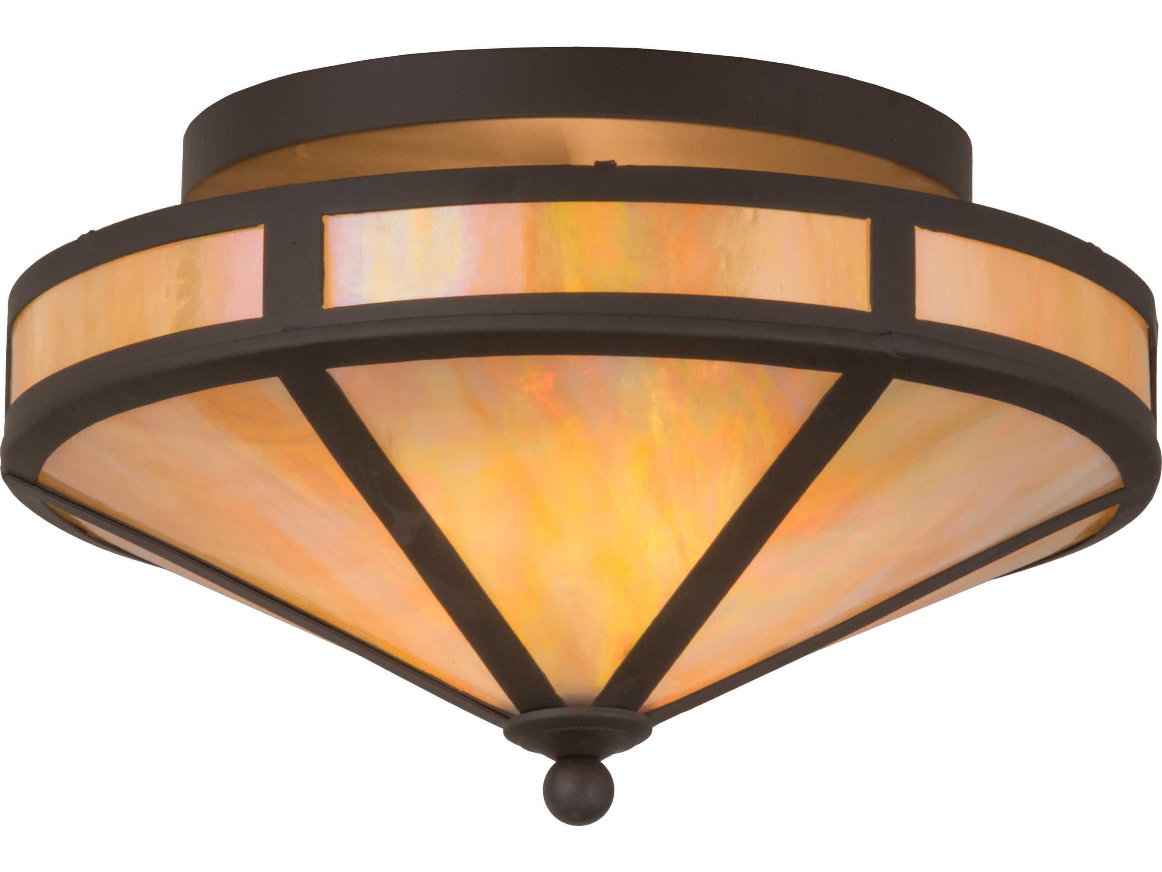 Meyda Craftsman Oil Rubbed Bronze bai Flush Mount