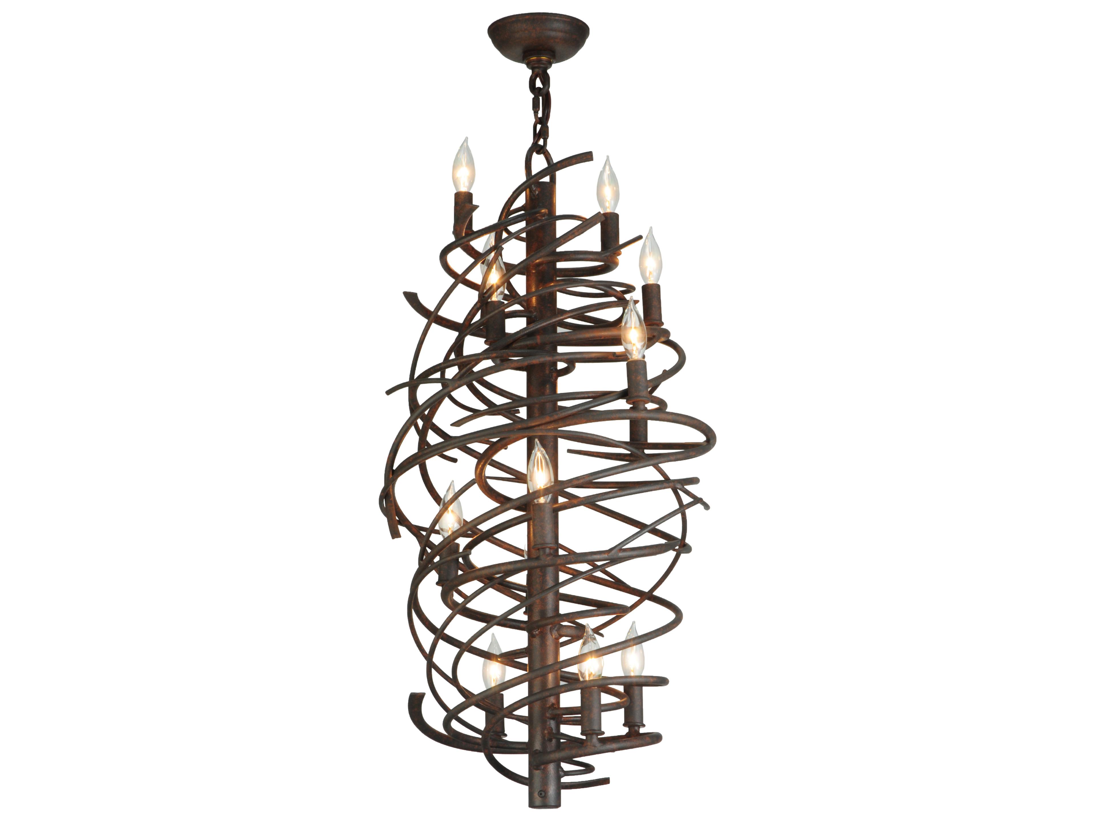 Meyda Cyclone 13-Light Black Chocolate Brown Candelabra Chandelier