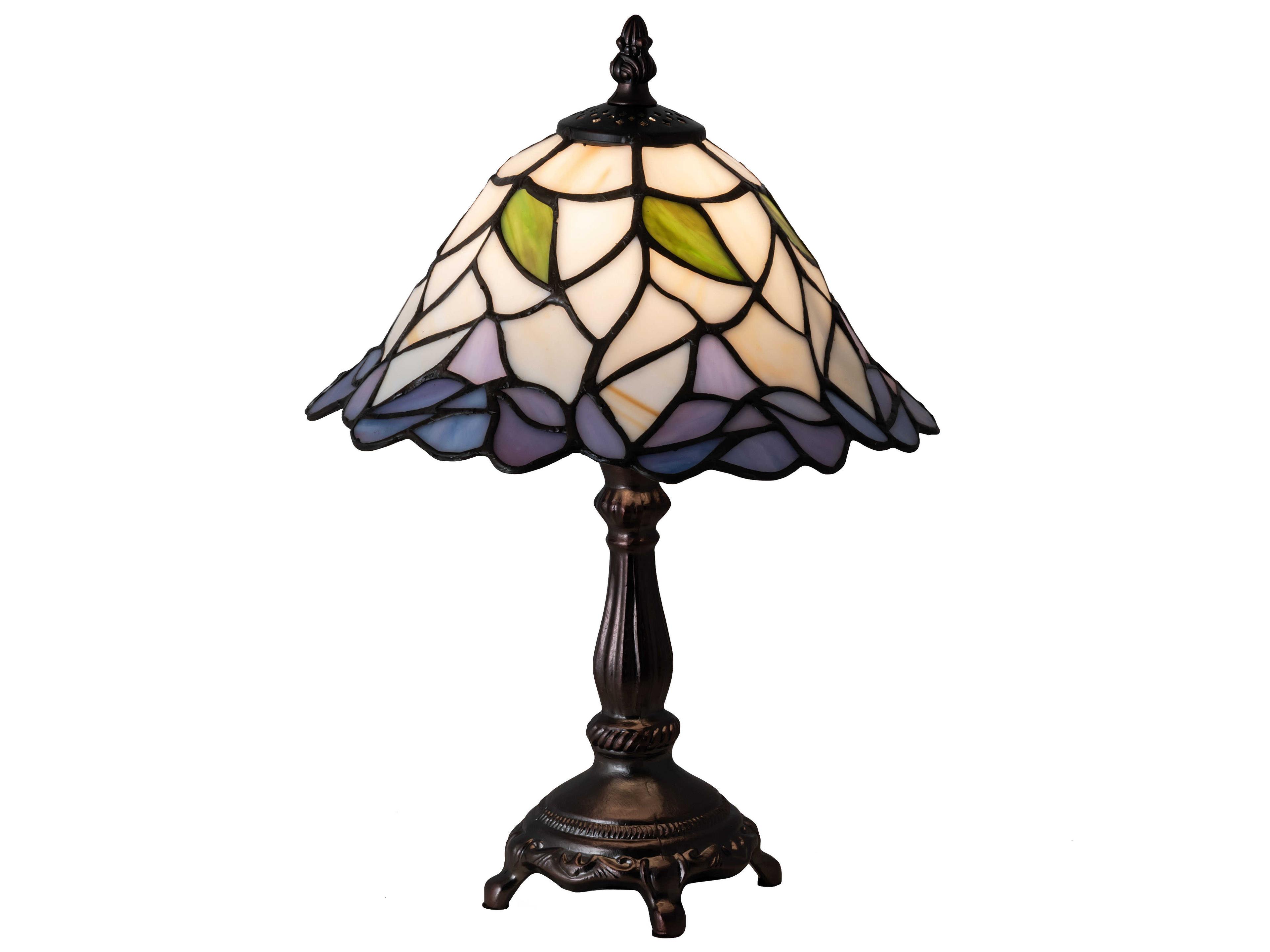 Meyda Daffodil Glass Tiffany Mahogany Bronze Table Lamp