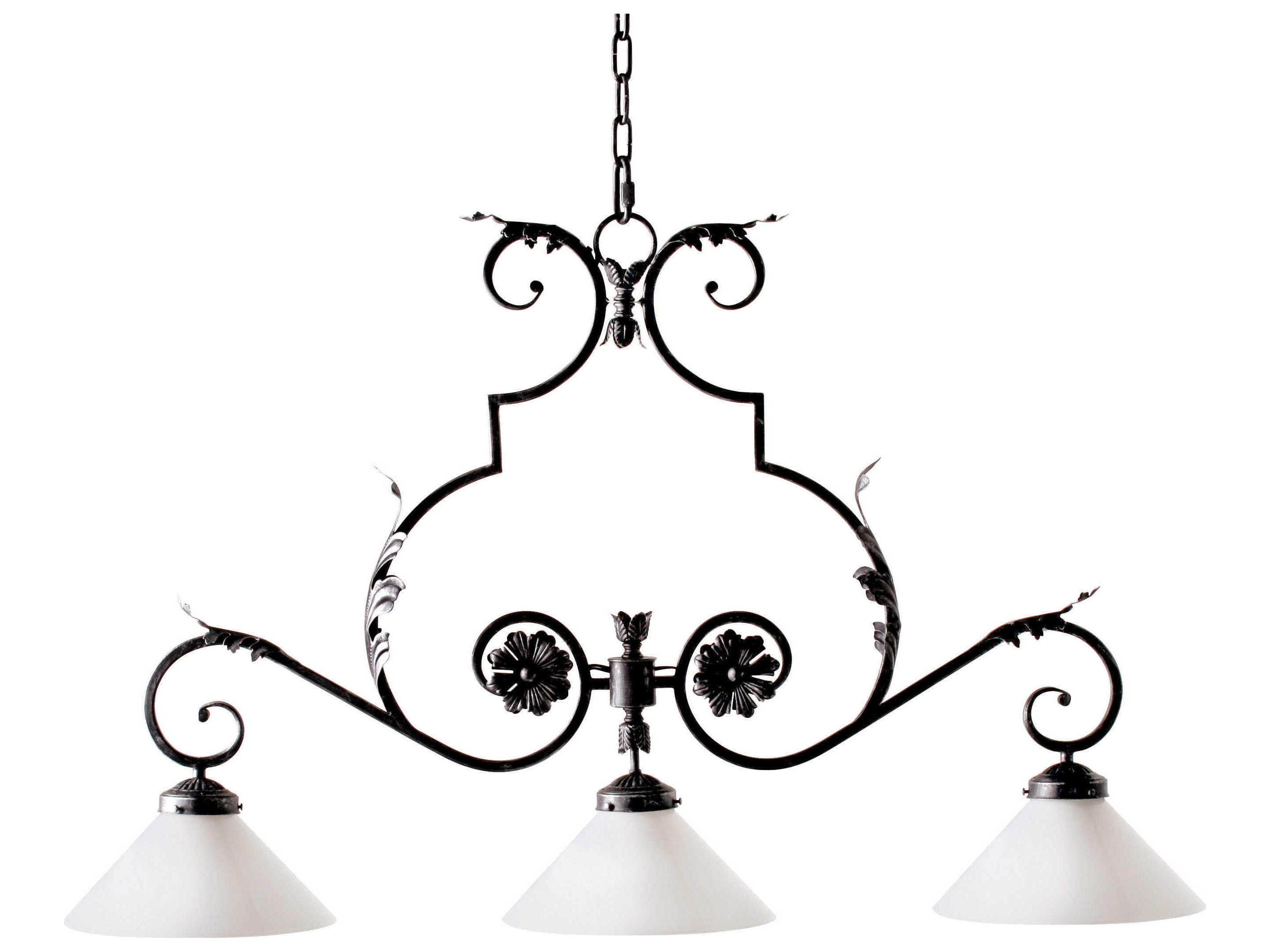 Meyda Dahlia 3-Light Black Bell Island Pendant