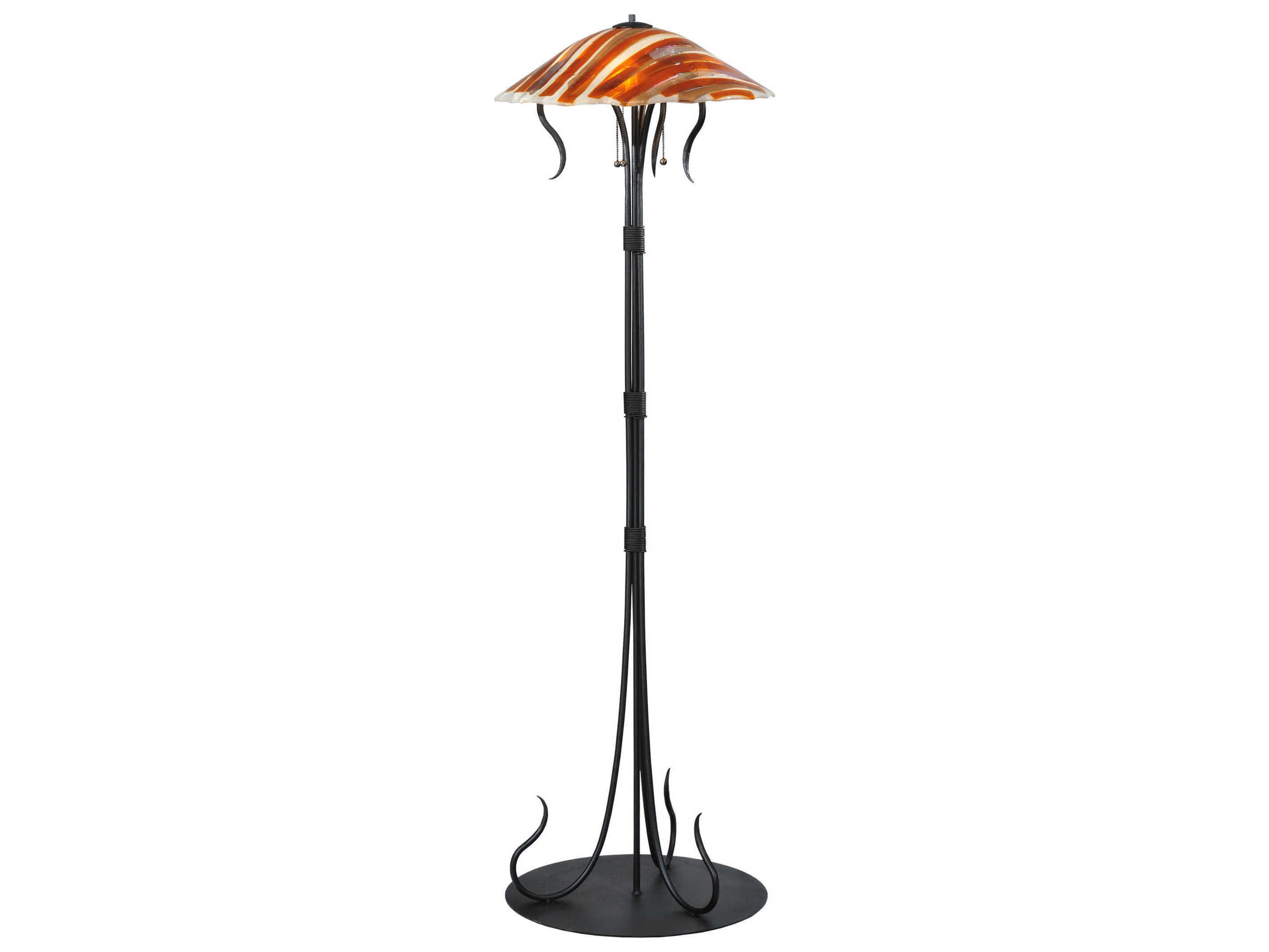 Meyda Marina Fused Glass Black Floor Lamp
