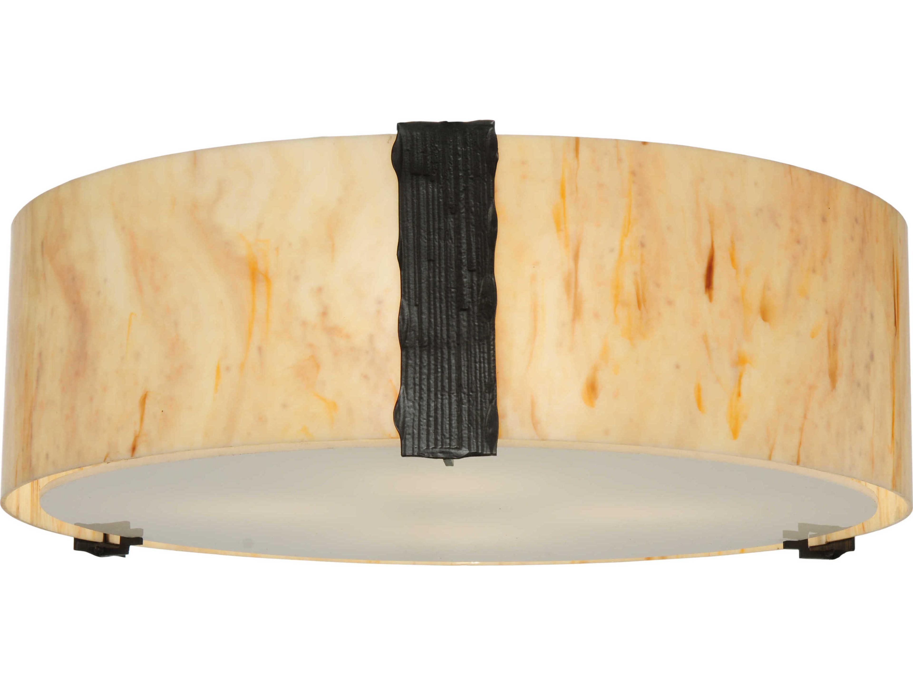Meyda Deco 4-Light Bronze Drum Flush Mount