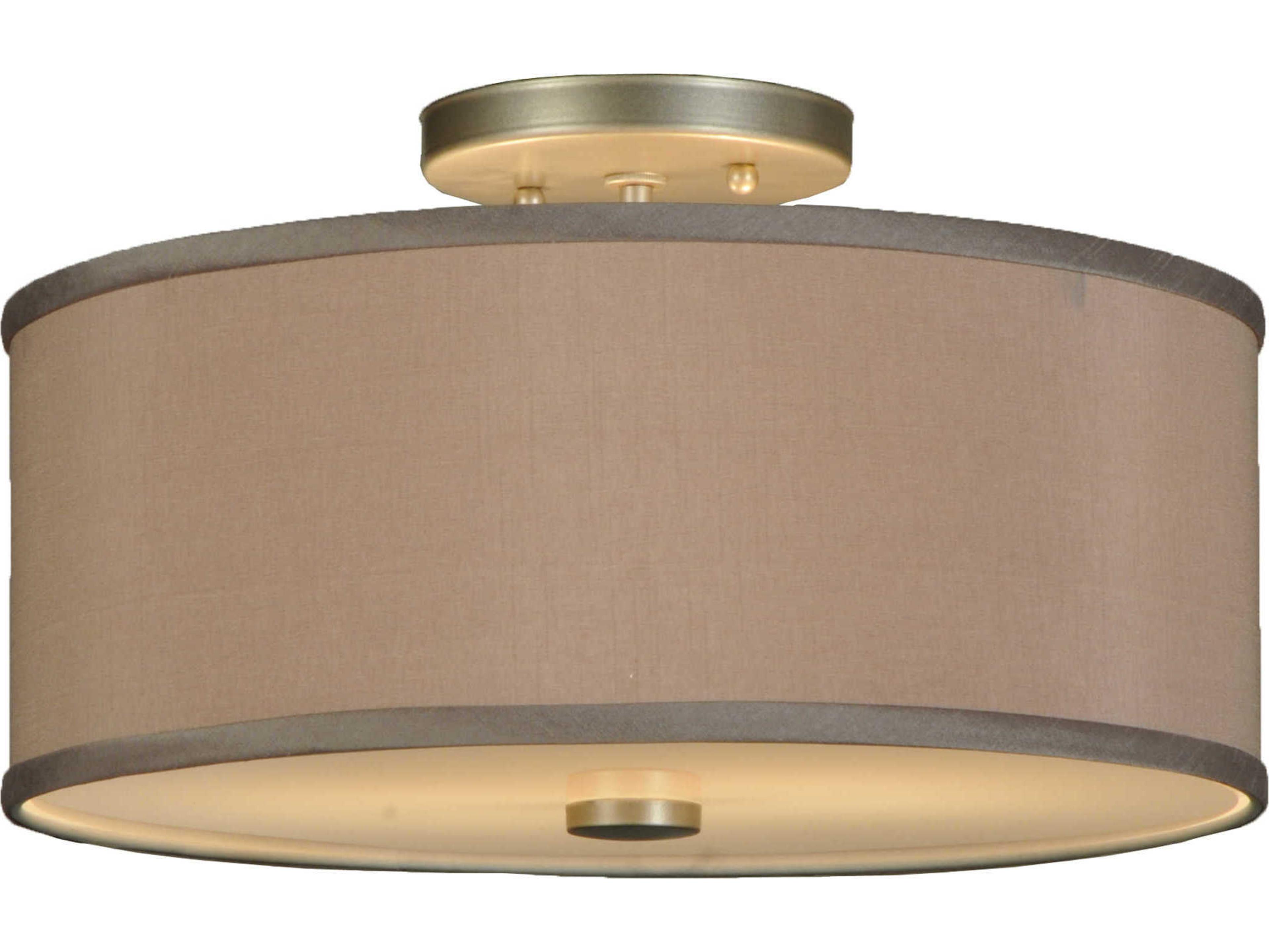 Meyda Deco 2-Light Yellow Drum Flush Mount