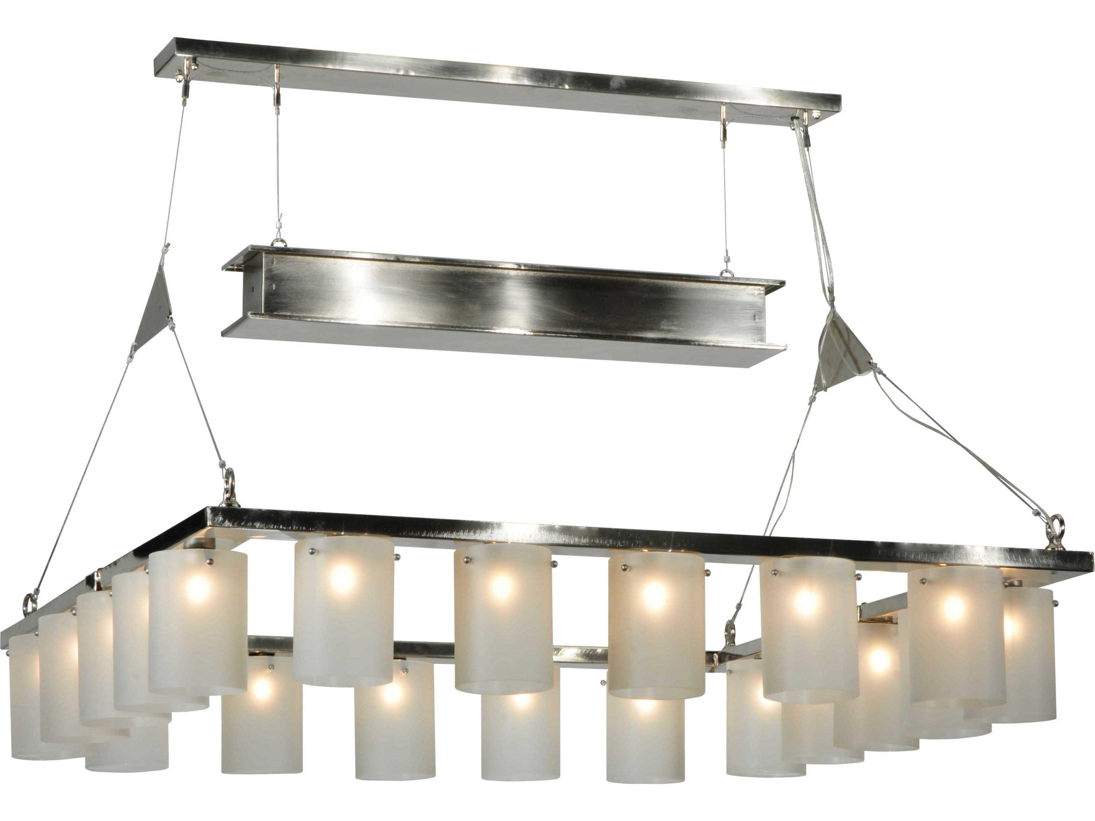 Meyda Deco 20-Light Silver Glass Cylinder Chandelier