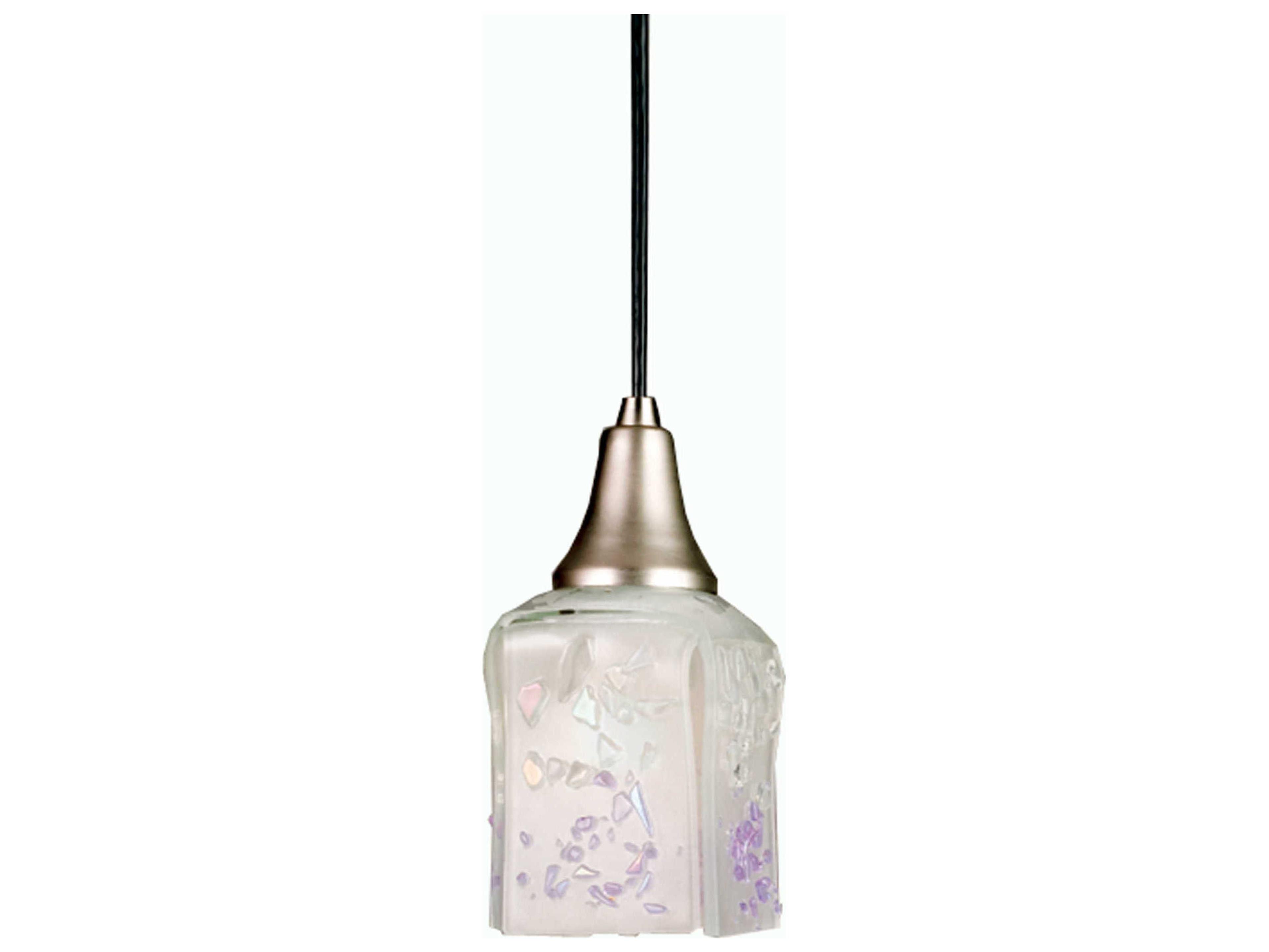 Meyda Metro Fusion 1-Light Nickel Geometric Mini Pendant