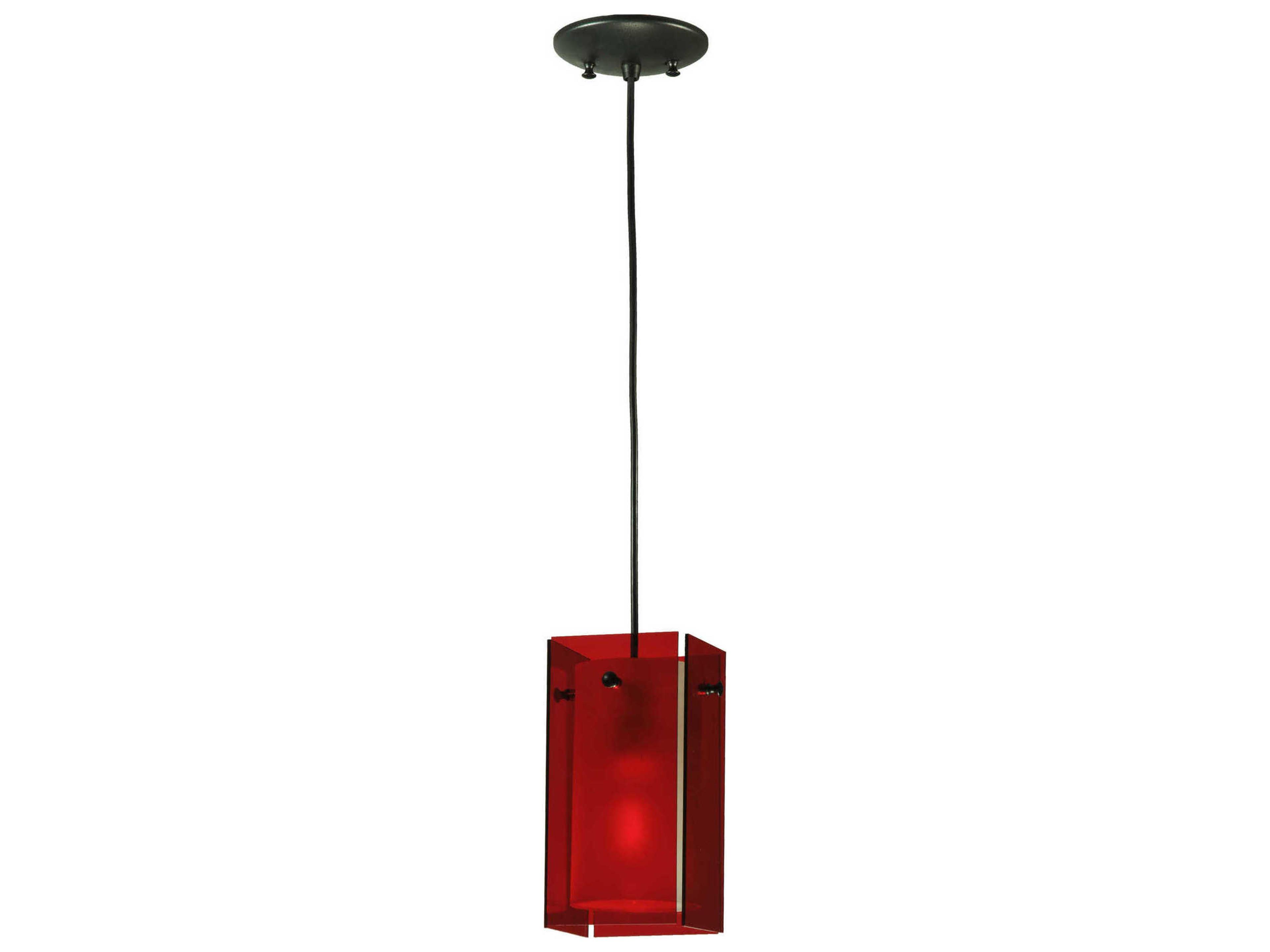 Meyda Metro Red Quadrato Mini Pendant Light